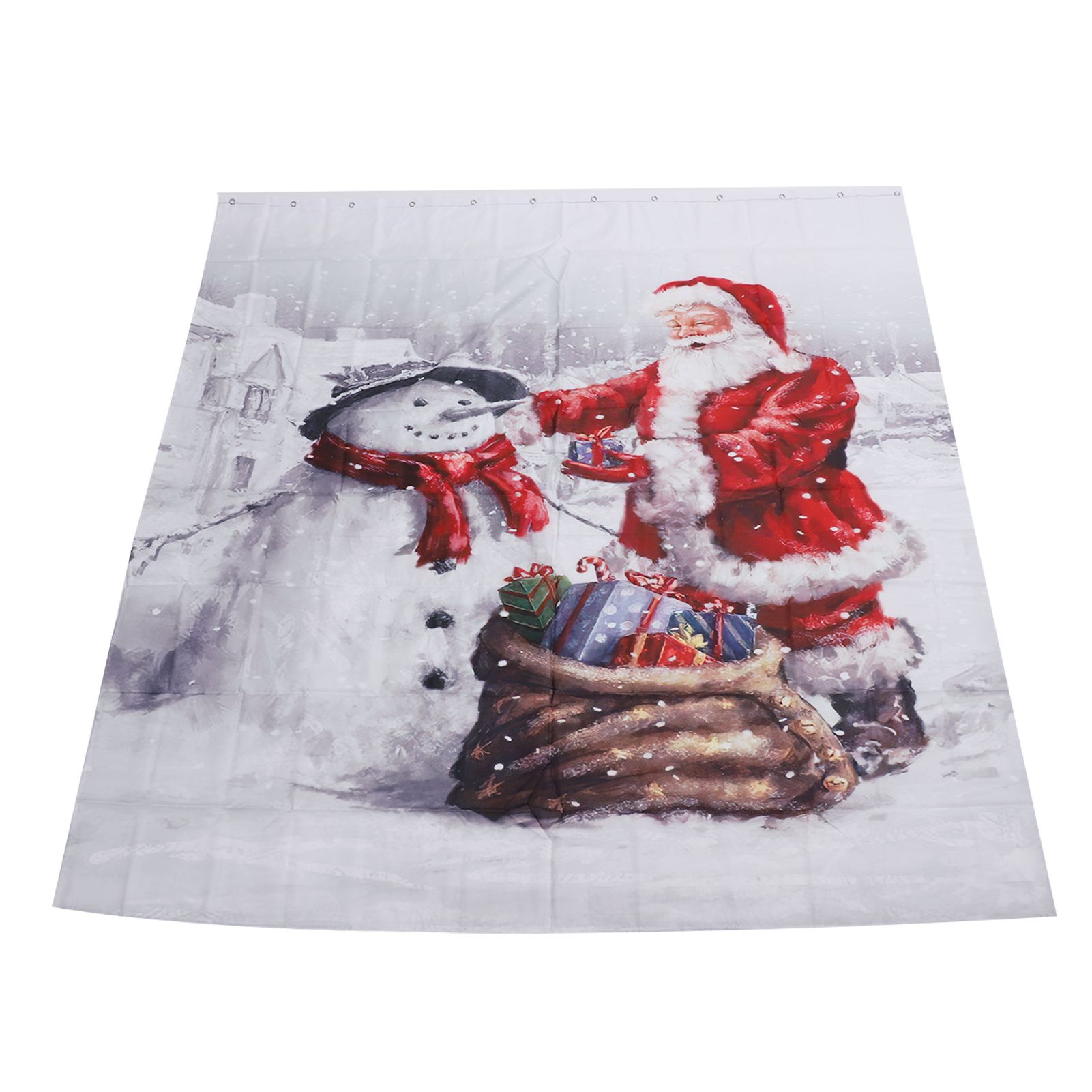 Christmas Shower Curtain Exquisite Digital Printing Thickened Waterproof Fabric Shower Curtain for Bathroom - Image 7
