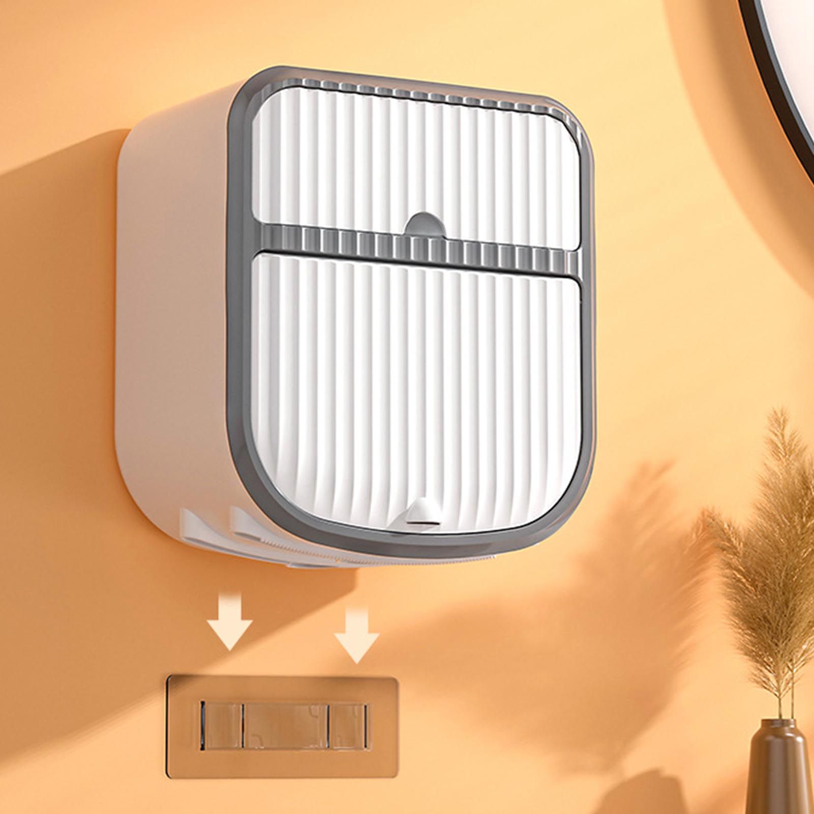 Toilet Paper Holder Wall Mounted Bathroom Tissue Roll Paper Towel Holder Tissue Dispensers for Household White - Image 6