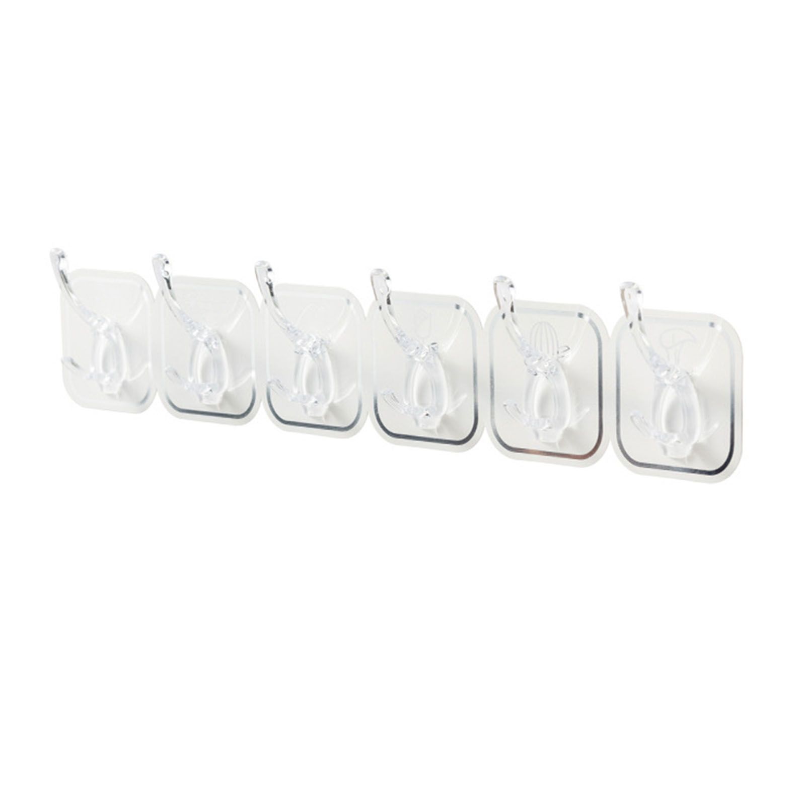 6PCS Acrylic Adhesive Hook Wall Mount Traceless Drilling Free Strong Bearing Capacity for Kitchen Bathroom White - Image 1