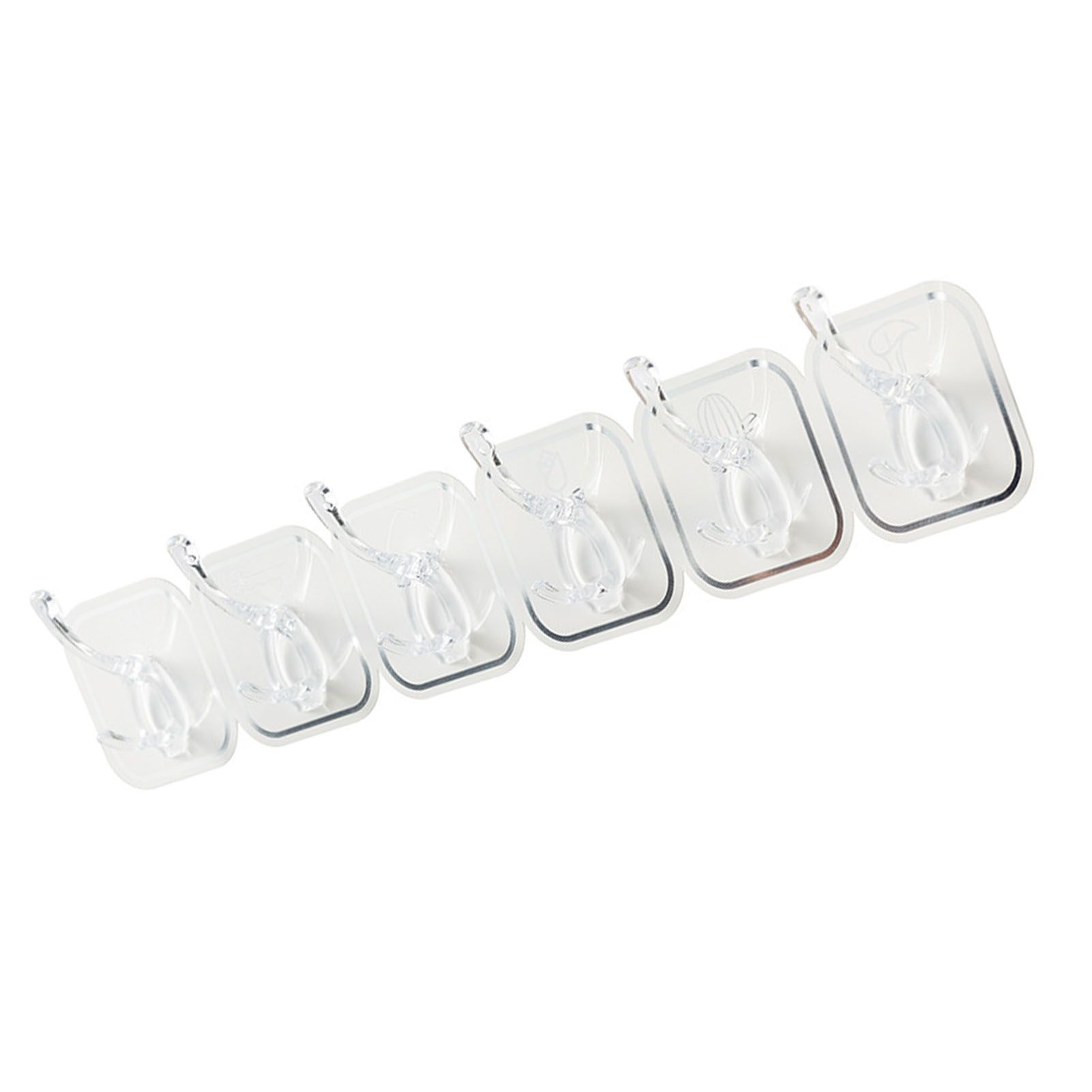 6PCS Acrylic Adhesive Hook Wall Mount Traceless Drilling Free Strong Bearing Capacity for Kitchen Bathroom White - Image 2
