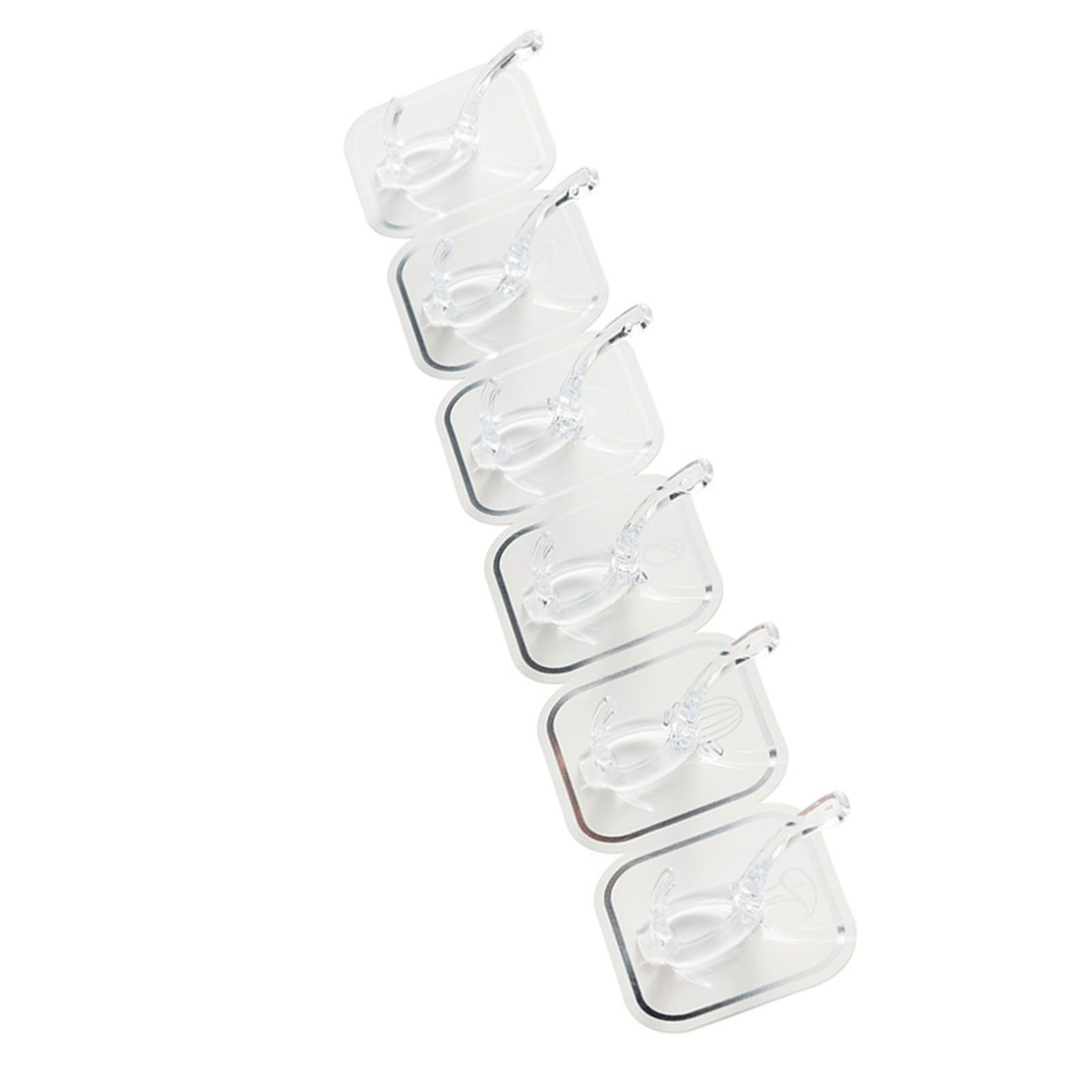 6PCS Acrylic Adhesive Hook Wall Mount Traceless Drilling Free Strong Bearing Capacity for Kitchen Bathroom White - Image 3