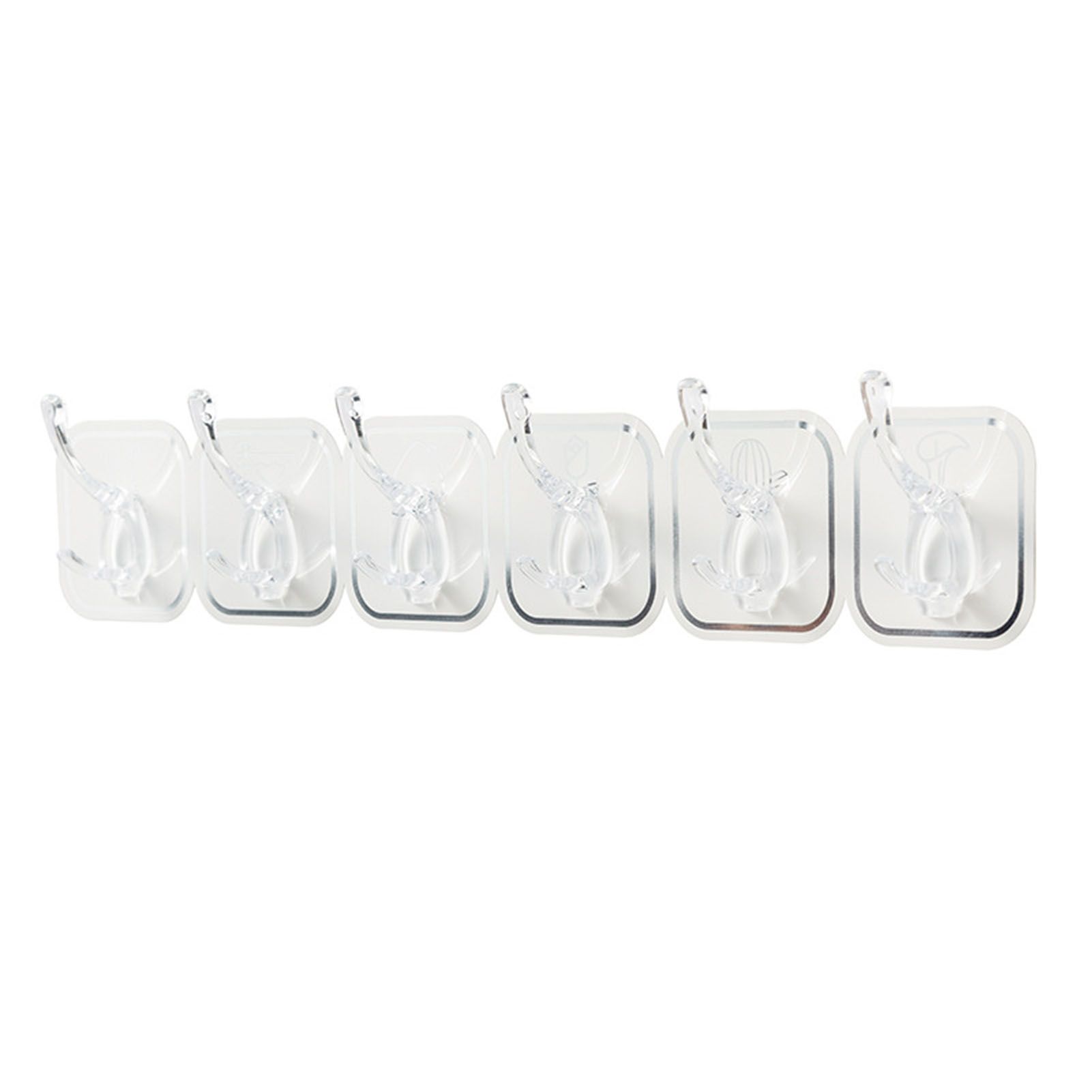6PCS Acrylic Adhesive Hook Wall Mount Traceless Drilling Free Strong Bearing Capacity for Kitchen Bathroom White - Image 4