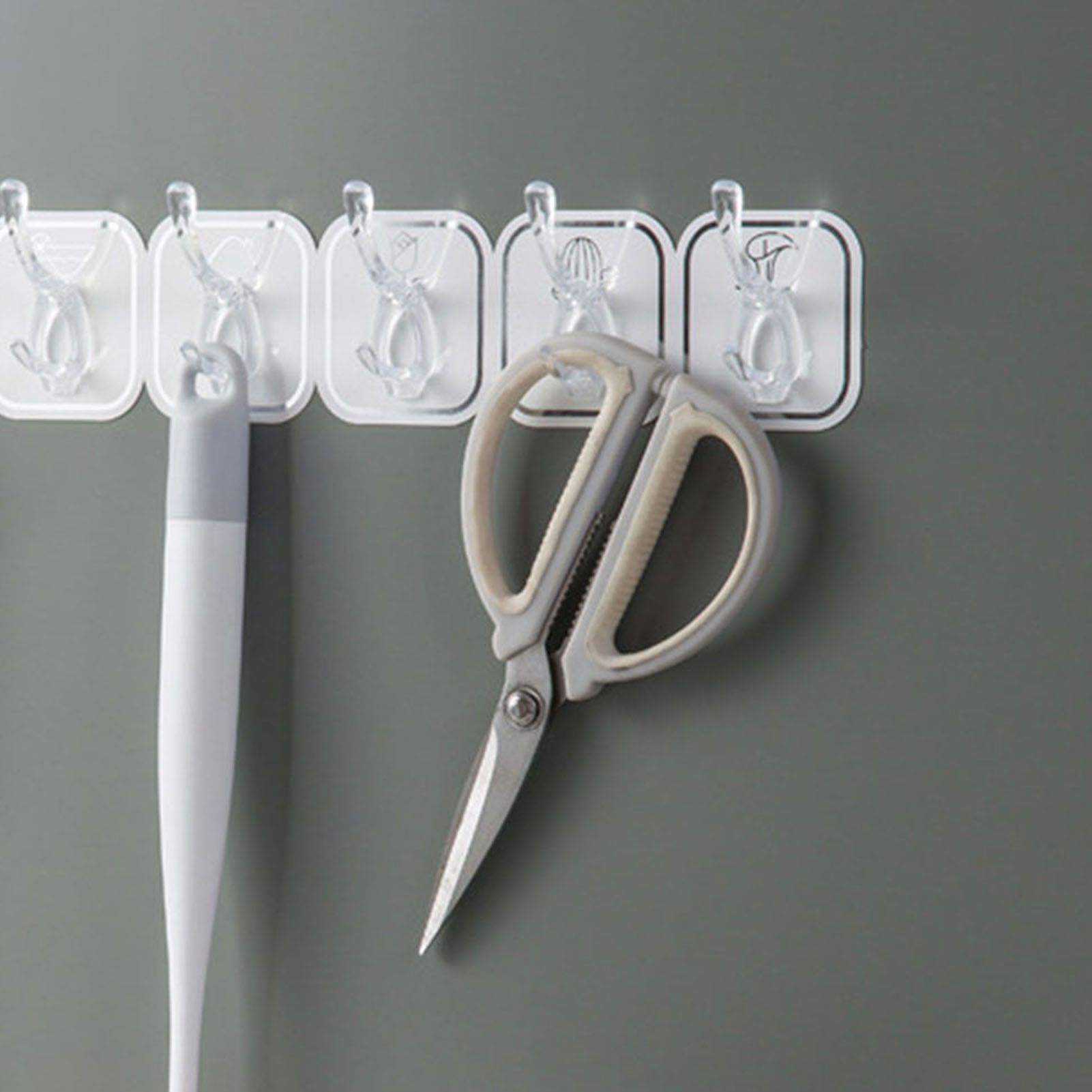 6PCS Acrylic Adhesive Hook Wall Mount Traceless Drilling Free Strong Bearing Capacity for Kitchen Bathroom White - Image 8