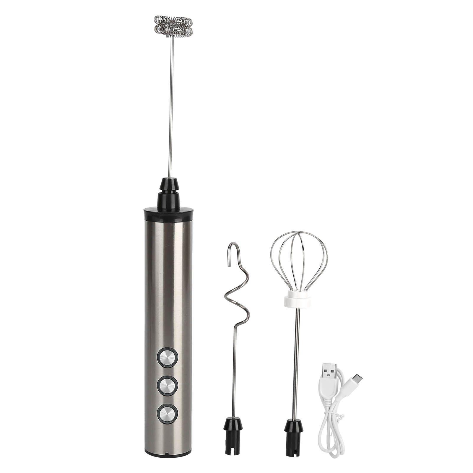 Stainless Steel Milk Frother USB Charging Handheld Electric Egg Beater for Home Kitchen - Image 5