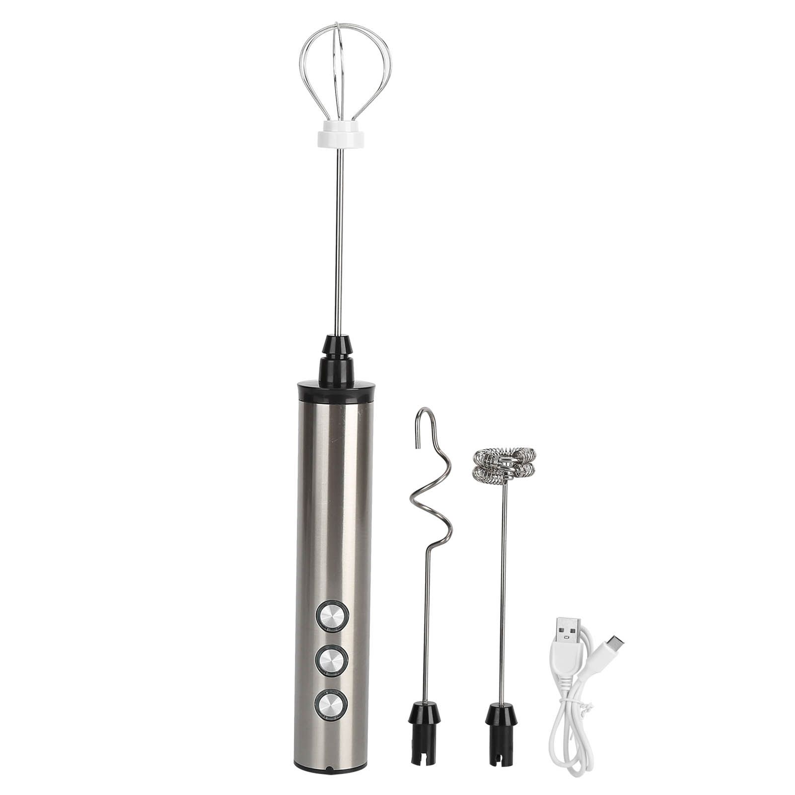 Stainless Steel Milk Frother USB Charging Handheld Electric Egg Beater for Home Kitchen - Image 6