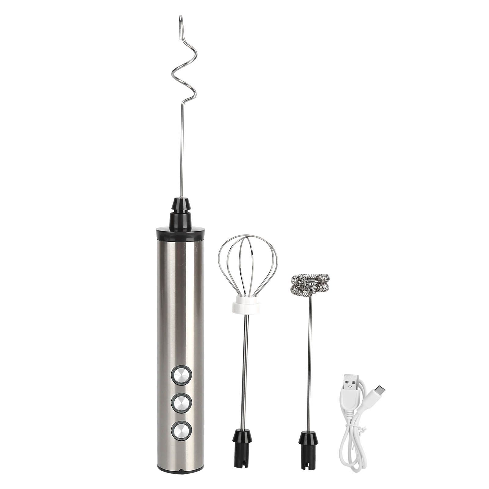 Stainless Steel Milk Frother USB Charging Handheld Electric Egg Beater for Home Kitchen - Image 7