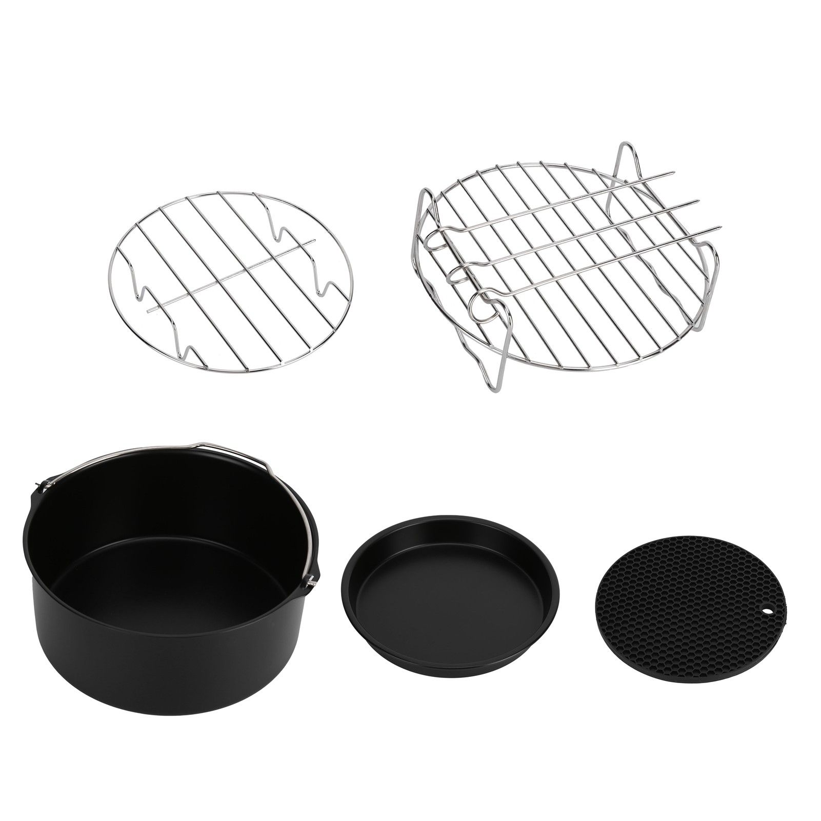 Fryer Accessories Pizza Pan Cake Pan Silicone Pad Skewers Grill Rack Baking Tray for 7in Fryer - Image 2