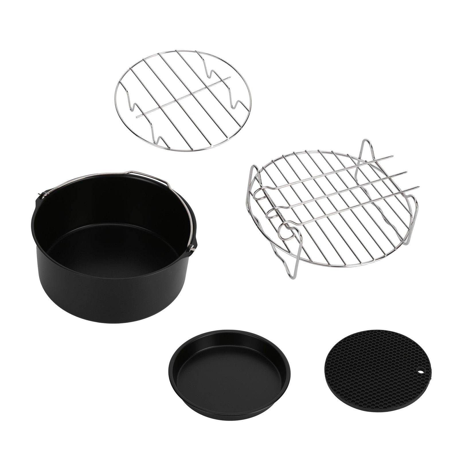 Fryer Accessories Pizza Pan Cake Pan Silicone Pad Skewers Grill Rack Baking Tray for 7in Fryer - Image 3