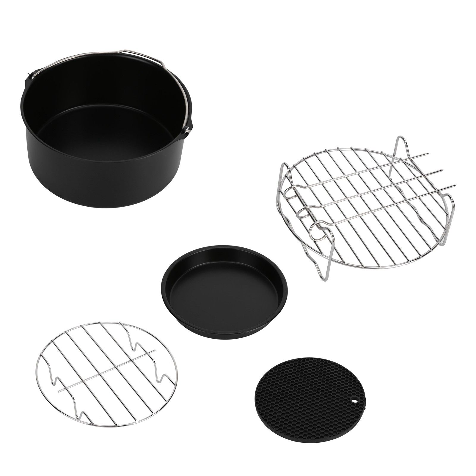 Fryer Accessories Pizza Pan Cake Pan Silicone Pad Skewers Grill Rack Baking Tray for 7in Fryer - Image 4