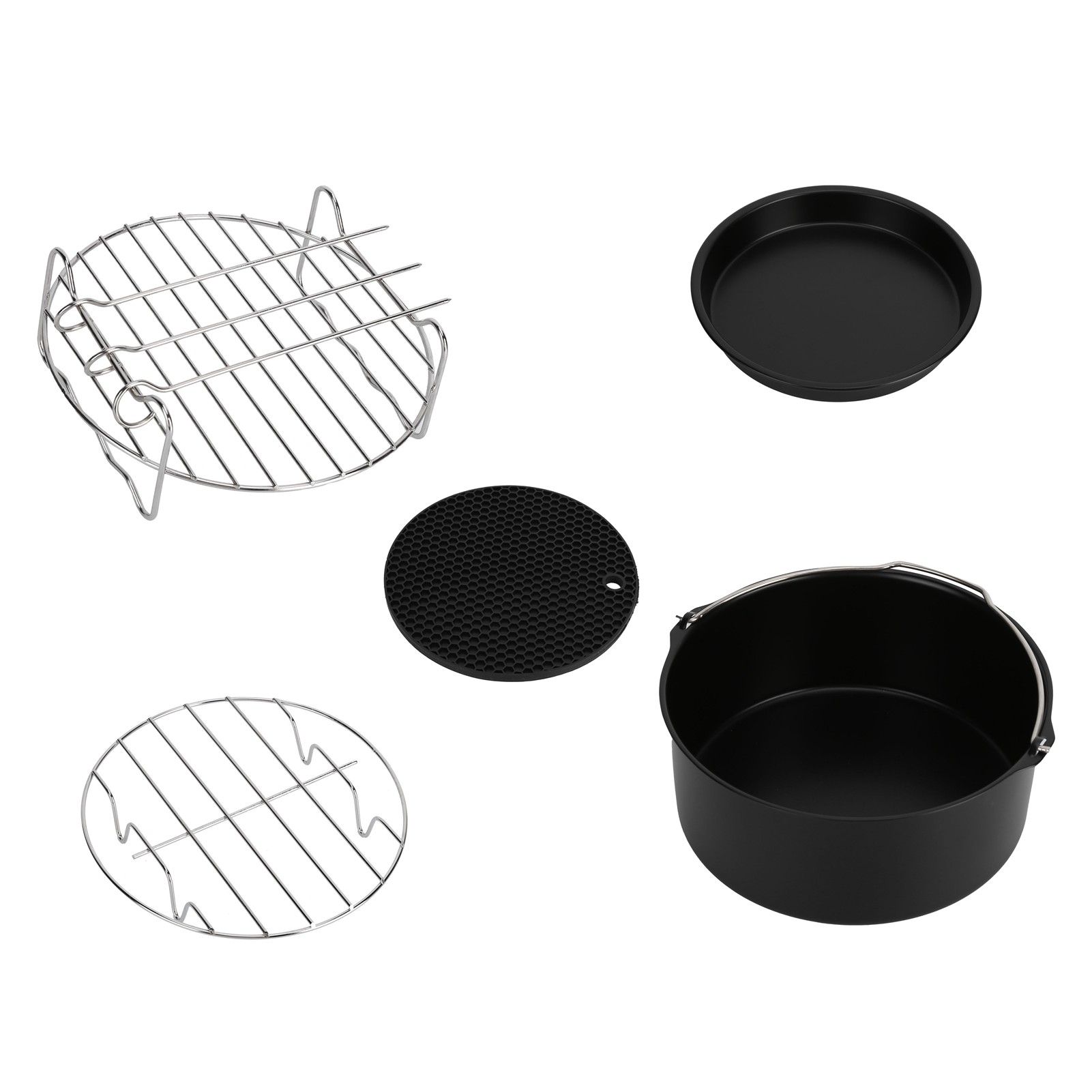 Fryer Accessories Pizza Pan Cake Pan Silicone Pad Skewers Grill Rack Baking Tray for 7in Fryer - Image 5