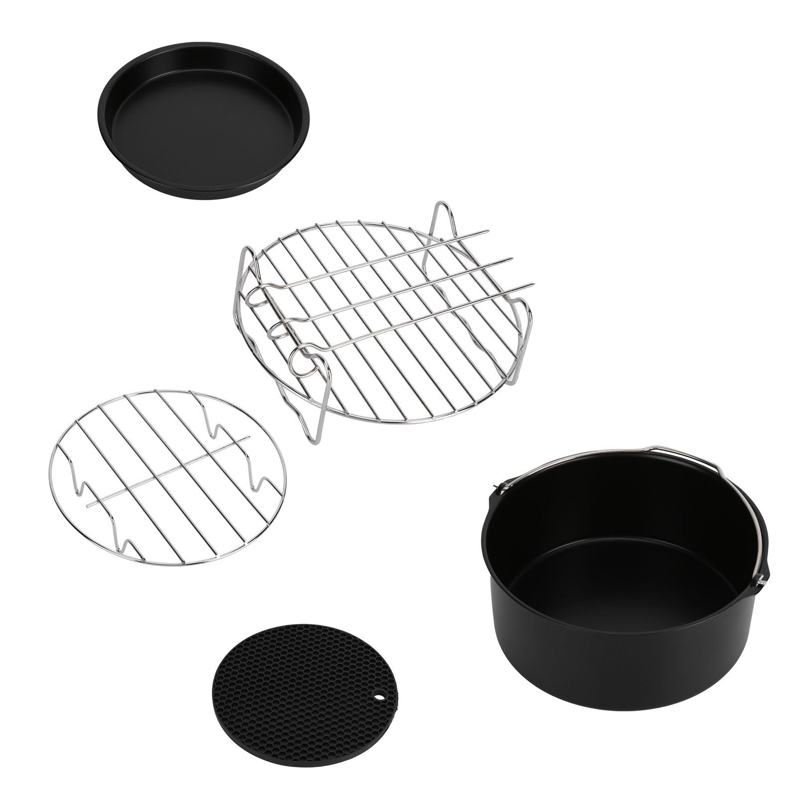 Fryer Accessories Pizza Pan Cake Pan Silicone Pad Skewers Grill Rack Baking Tray for 7in Fryer - Image 6
