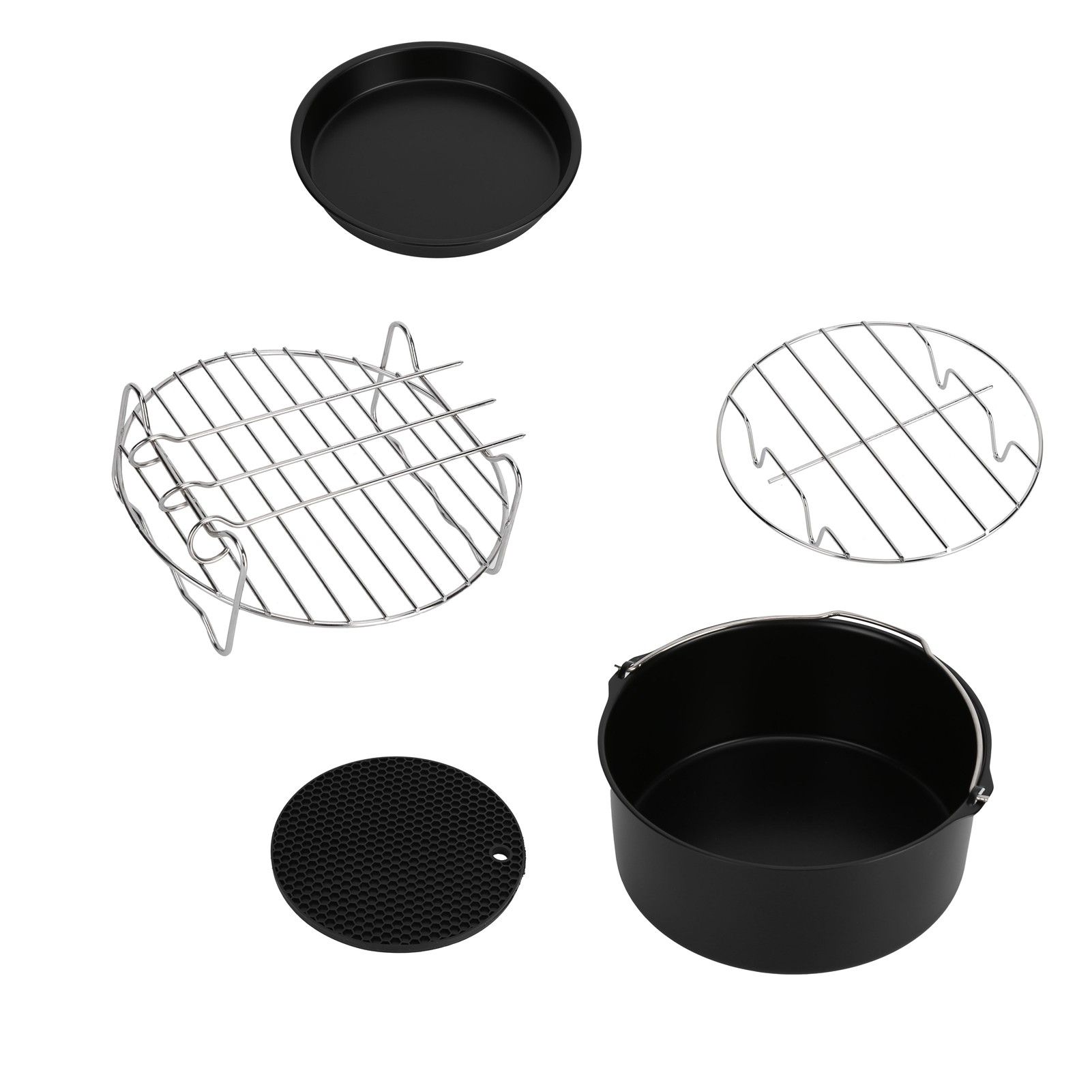 Fryer Accessories Pizza Pan Cake Pan Silicone Pad Skewers Grill Rack Baking Tray for 7in Fryer - Image 7