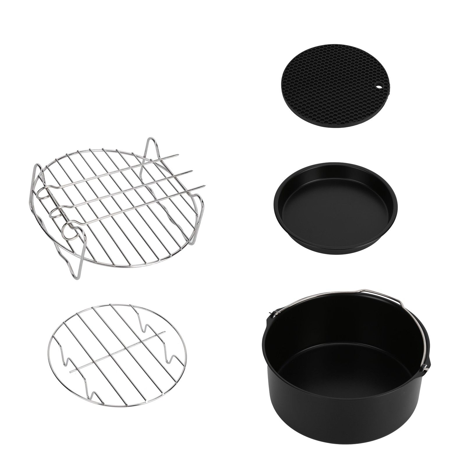 Fryer Accessories Pizza Pan Cake Pan Silicone Pad Skewers Grill Rack Baking Tray for 7in Fryer - Image 8