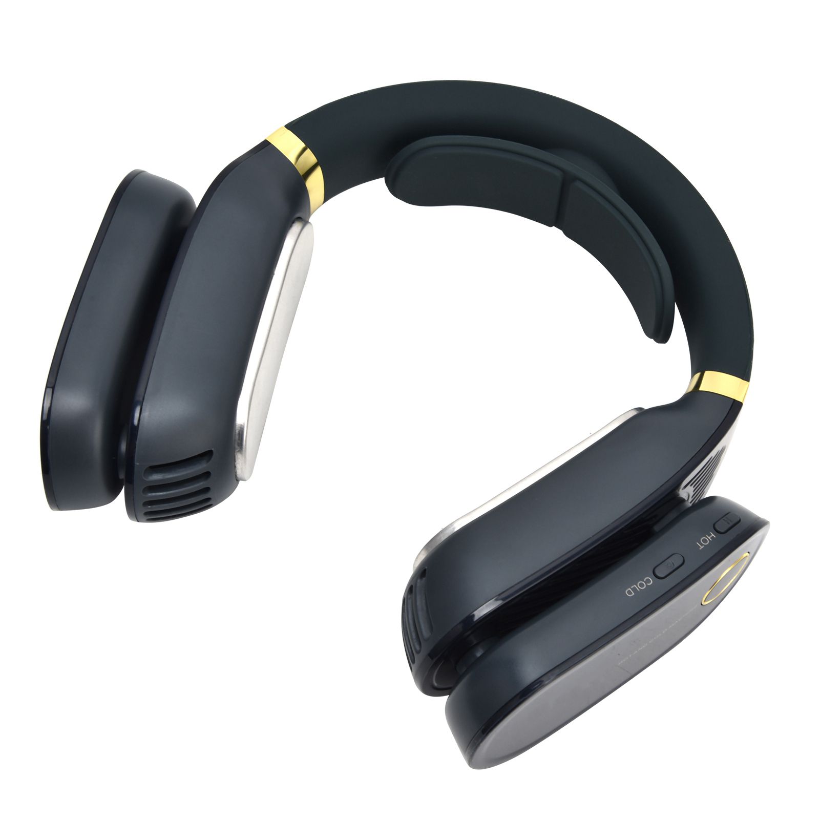 LED Neck Fan Hands Free Bladeless Fan with Heating and Cooling Function Low Noise Dual 3 Speeds for Traveling Hiking StudyBlue - Image 3