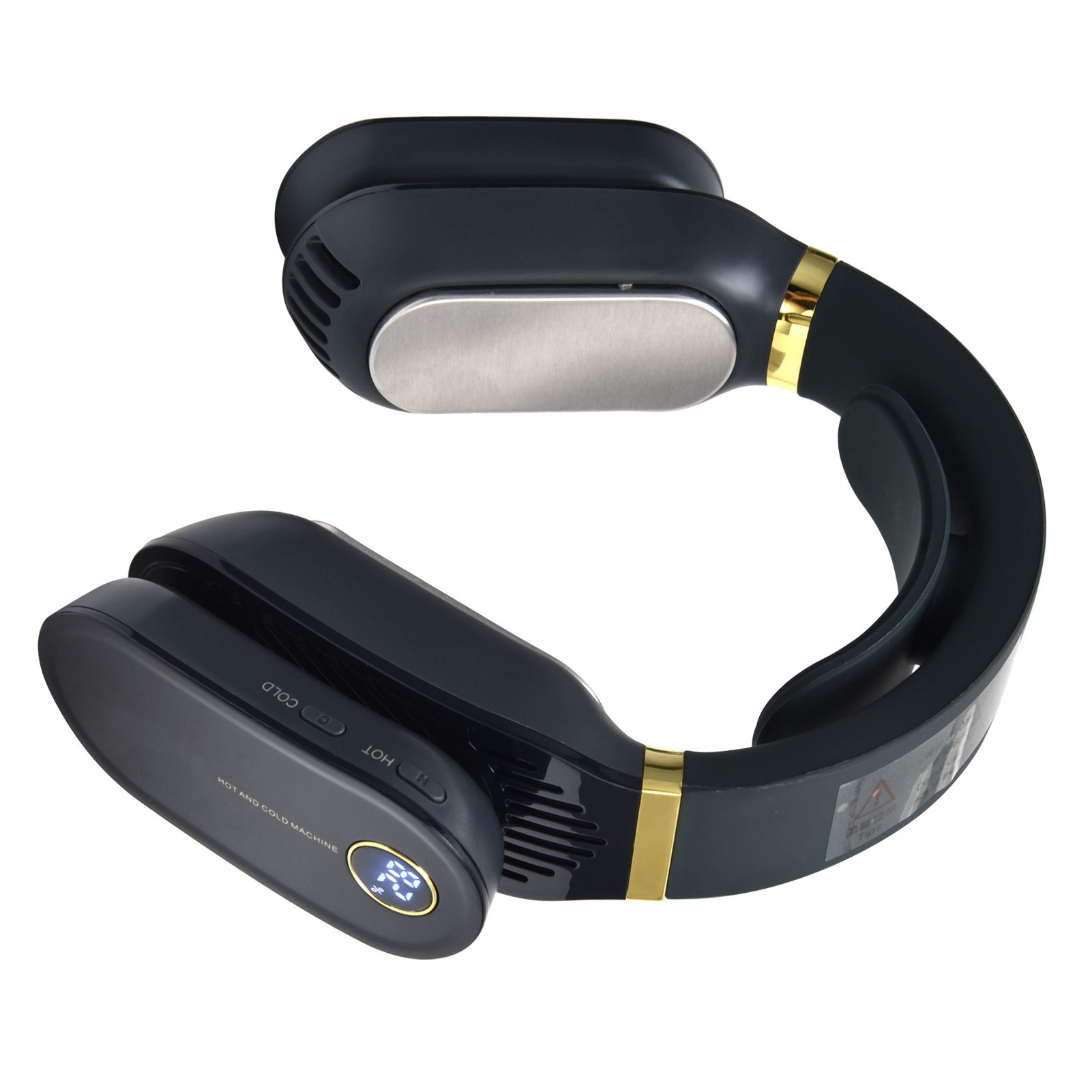 LED Neck Fan Hands Free Bladeless Fan with Heating and Cooling Function Low Noise Dual 3 Speeds for Traveling Hiking StudyBlue - Image 6