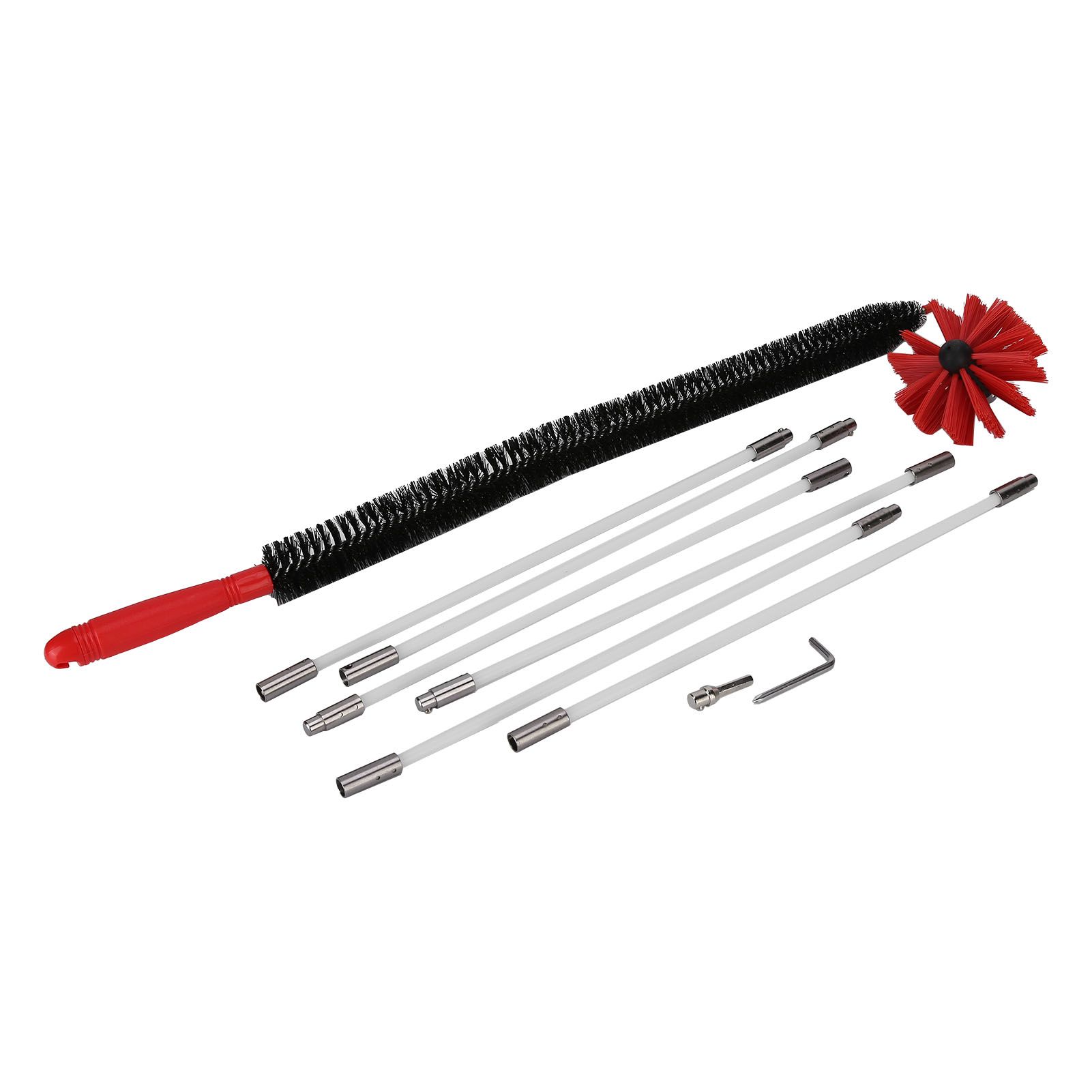 Chimney Brush Press Type Durable Nylon Soft Durable Small Size Inner Wall Cleaning Brush(Black New 410mmx 6 Rod A HEX Pole) - Image 8