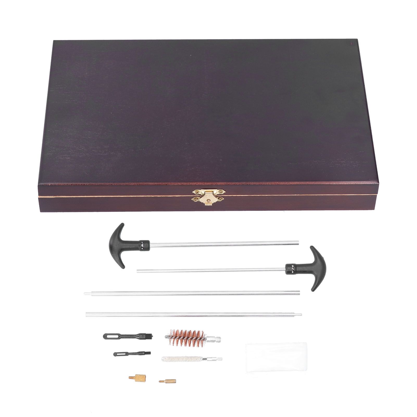 Gun Cleaning Kits Prevent Scratches Easily Storage Electrical Maintenance Cleaning Brush for AutomobileGK06 Aluminum Rod Wooden Box Set 24 Woolly - Image 5