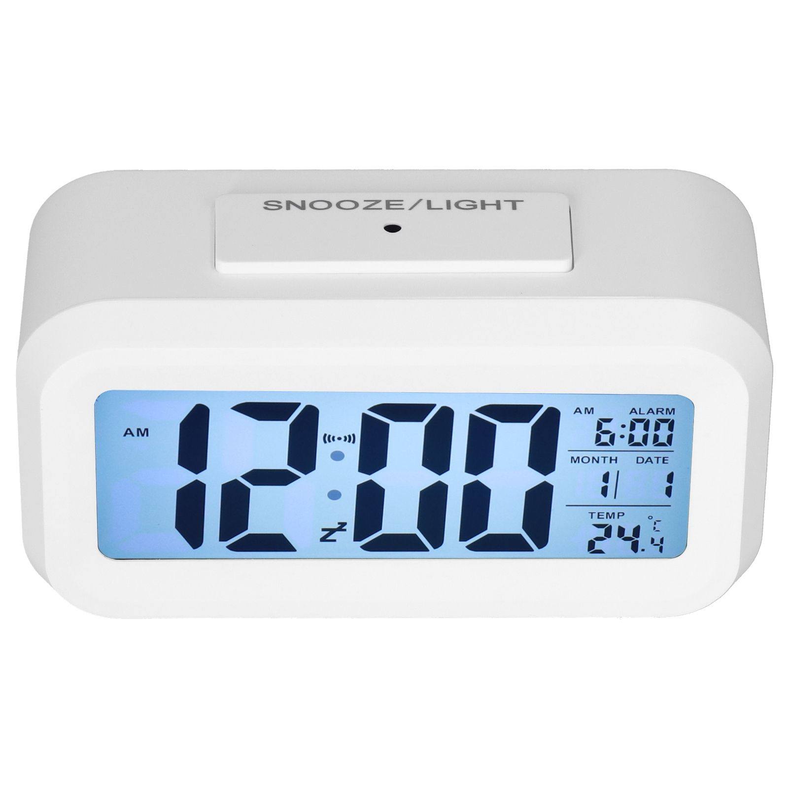 Digital Alarm Clock LED Large Display Electronic Night Light Snooze Function Alarm Clock for Bedroom Home OfficeWhite - Image 1
