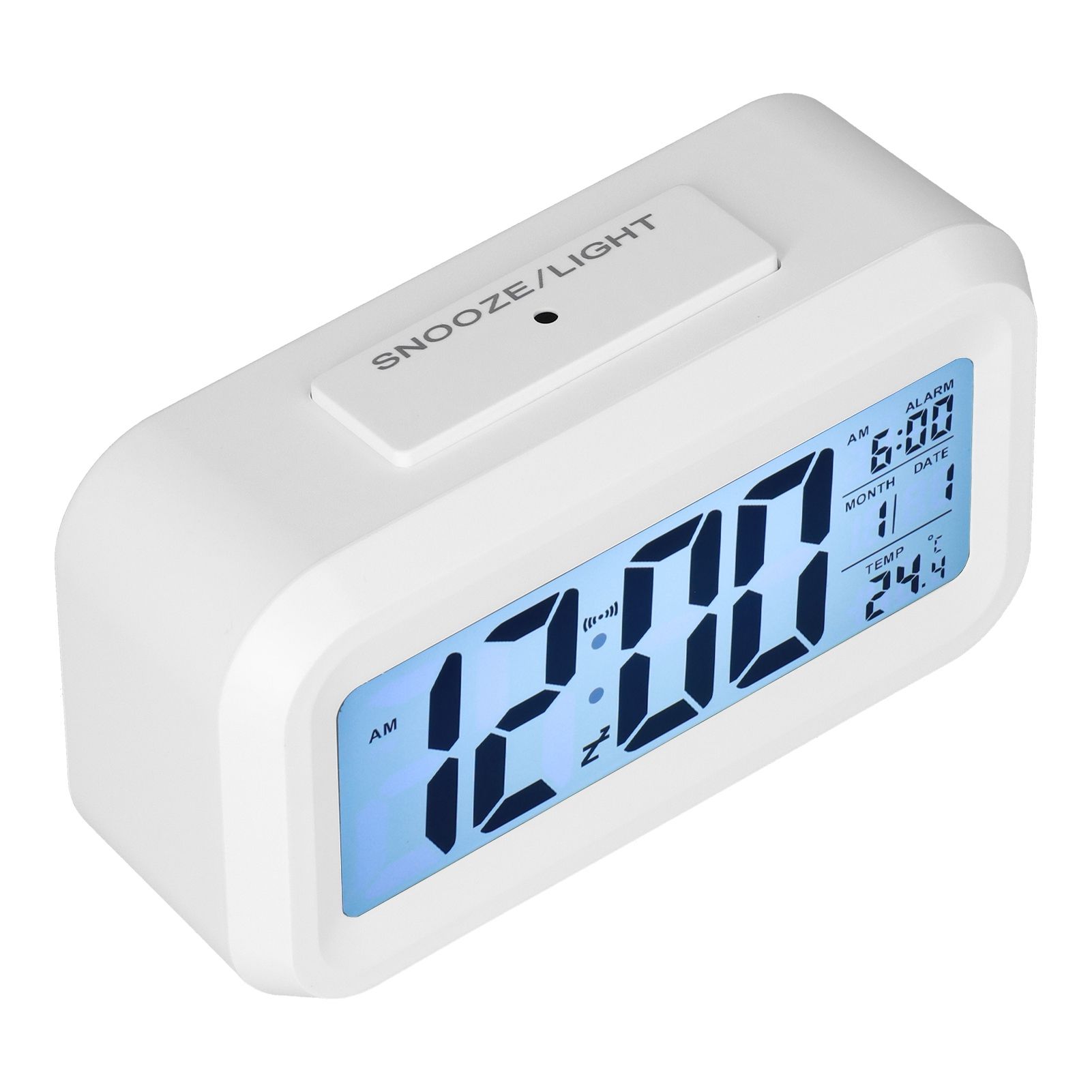 Digital Alarm Clock LED Large Display Electronic Night Light Snooze Function Alarm Clock for Bedroom Home OfficeWhite - Image 3