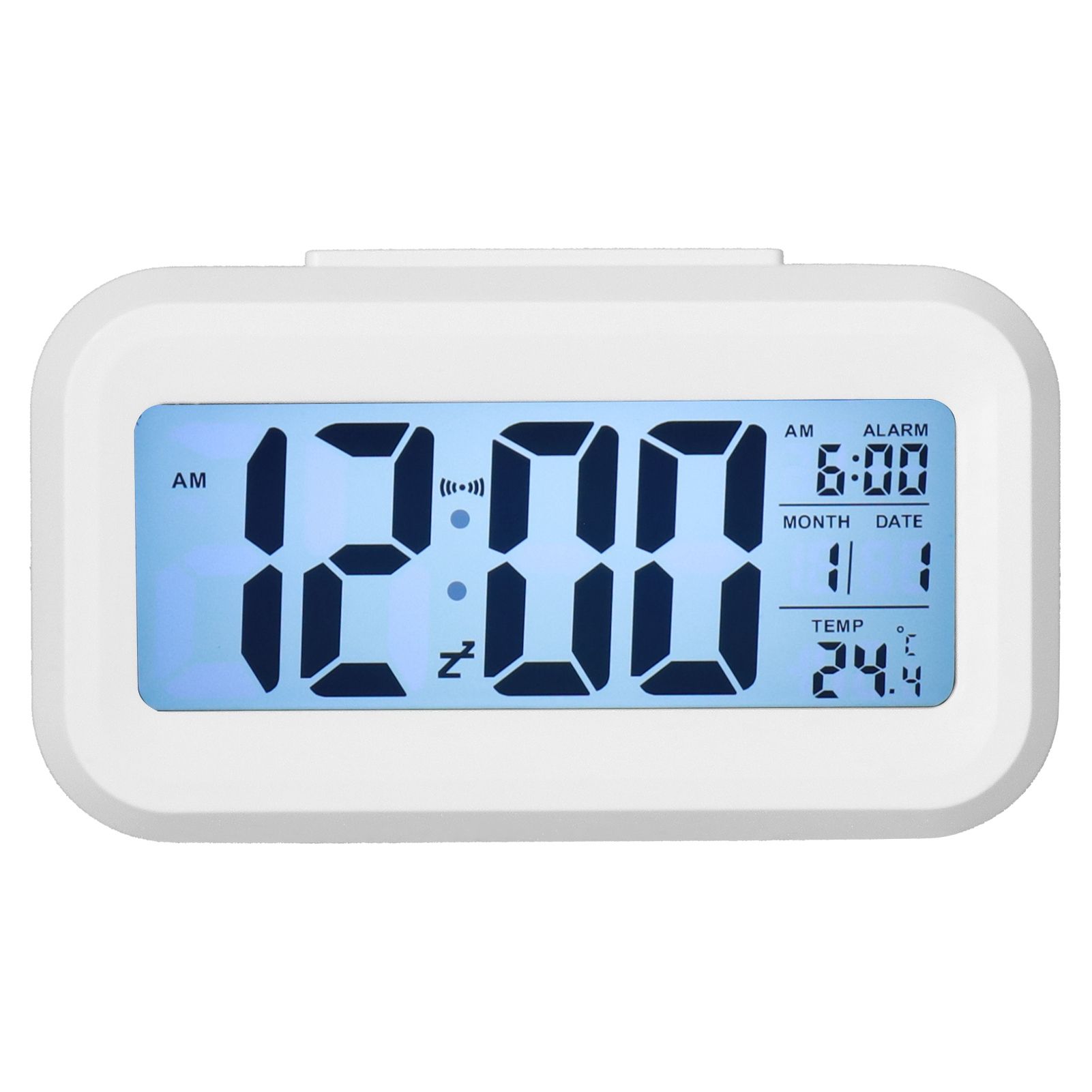 Digital Alarm Clock LED Large Display Electronic Night Light Snooze Function Alarm Clock for Bedroom Home OfficeWhite - Image 4