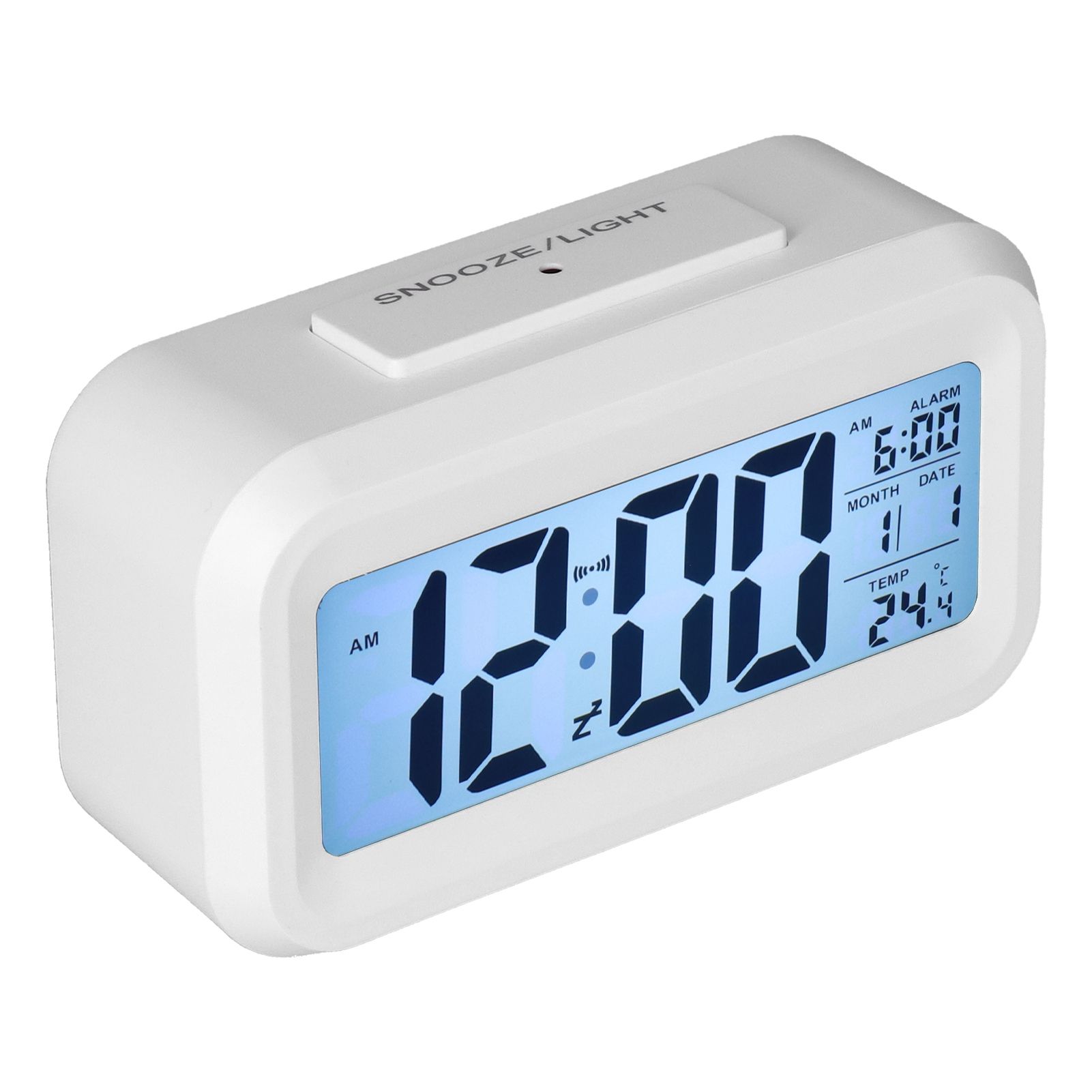 Digital Alarm Clock LED Large Display Electronic Night Light Snooze Function Alarm Clock for Bedroom Home OfficeWhite - Image 5