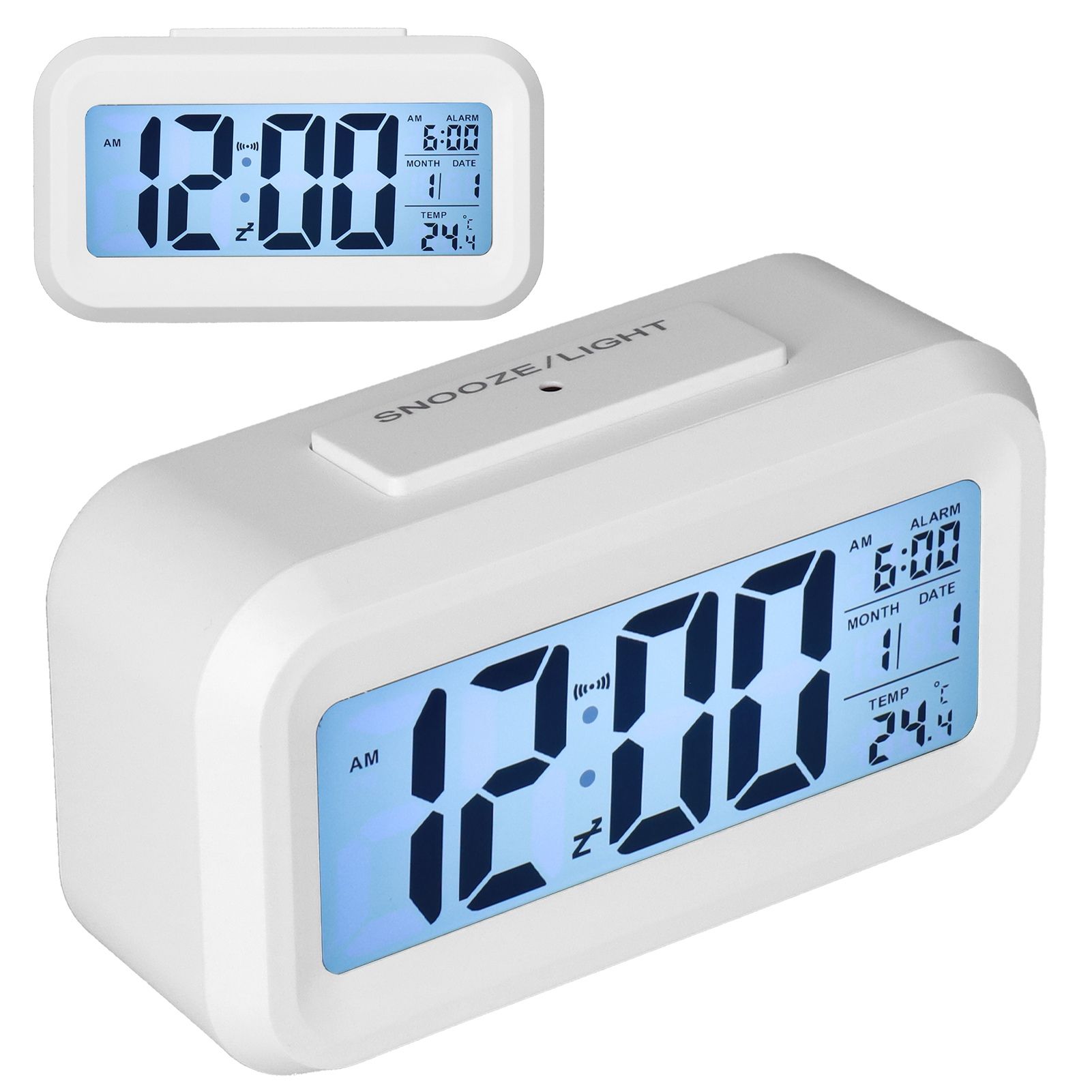 Digital Alarm Clock LED Large Display Electronic Night Light Snooze Function Alarm Clock for Bedroom Home OfficeWhite - Image 6