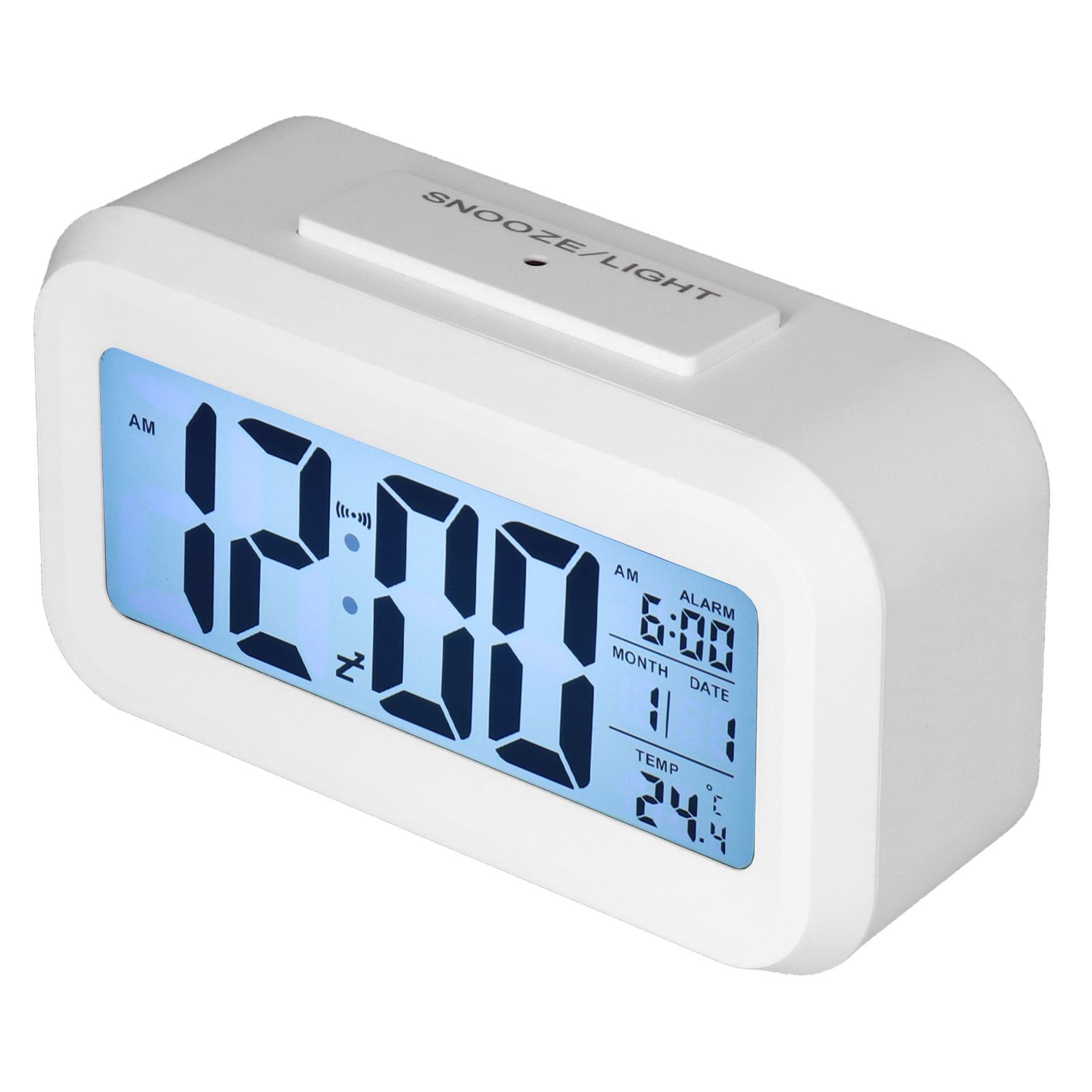 Digital Alarm Clock LED Large Display Electronic Night Light Snooze Function Alarm Clock for Bedroom Home OfficeWhite - Image 8