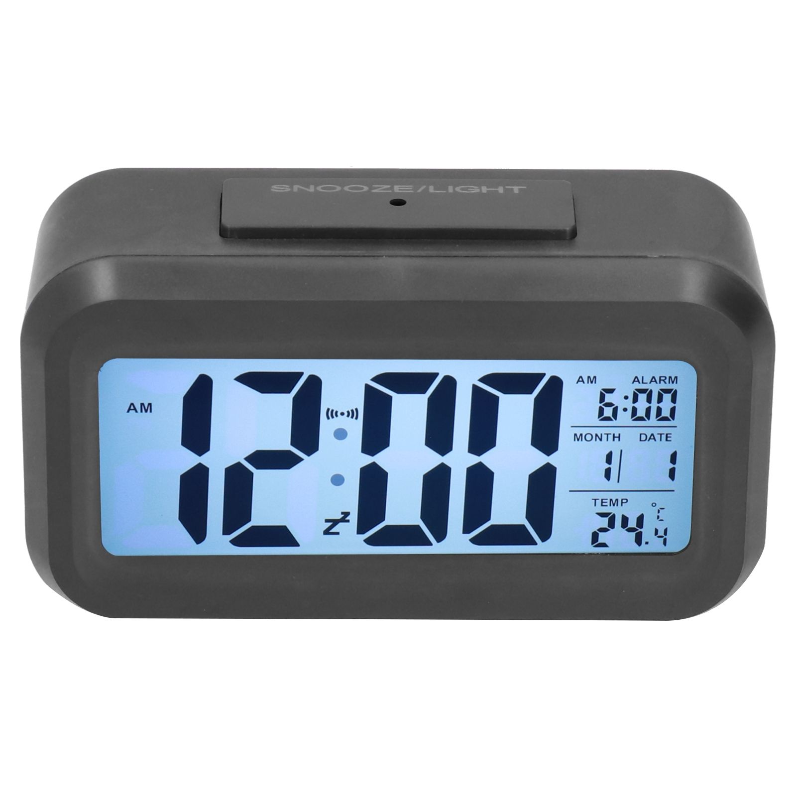 Digital Alarm Clock LED Large Display Electronic Night Light Snooze Function Alarm Clock for Bedroom Home OfficeBlack - Image 1