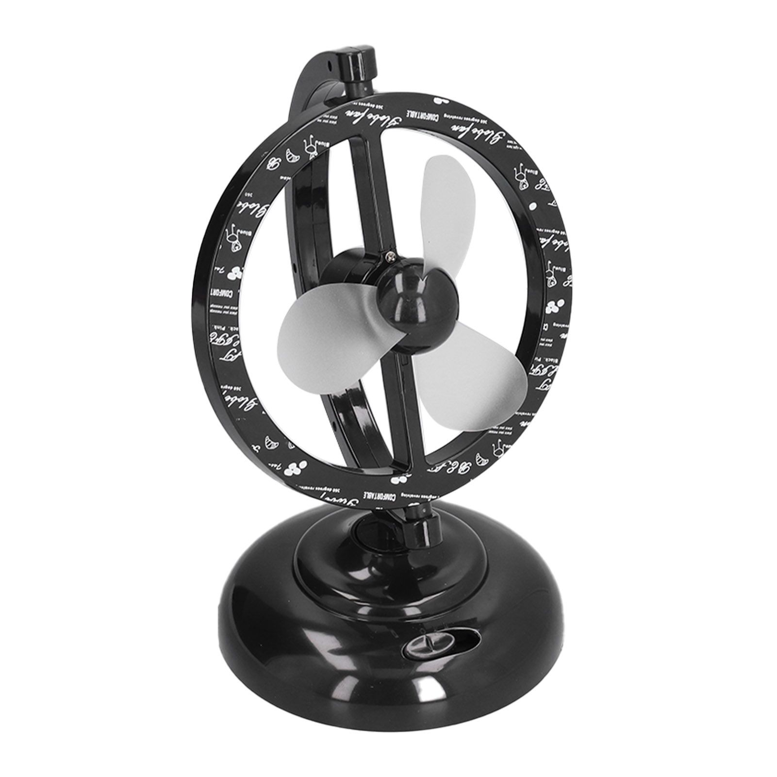 USB Fan Black Mini 90 Degree Free Rotation Strong Wind Cooling Equipment for Home Desk Office Table - Image 2