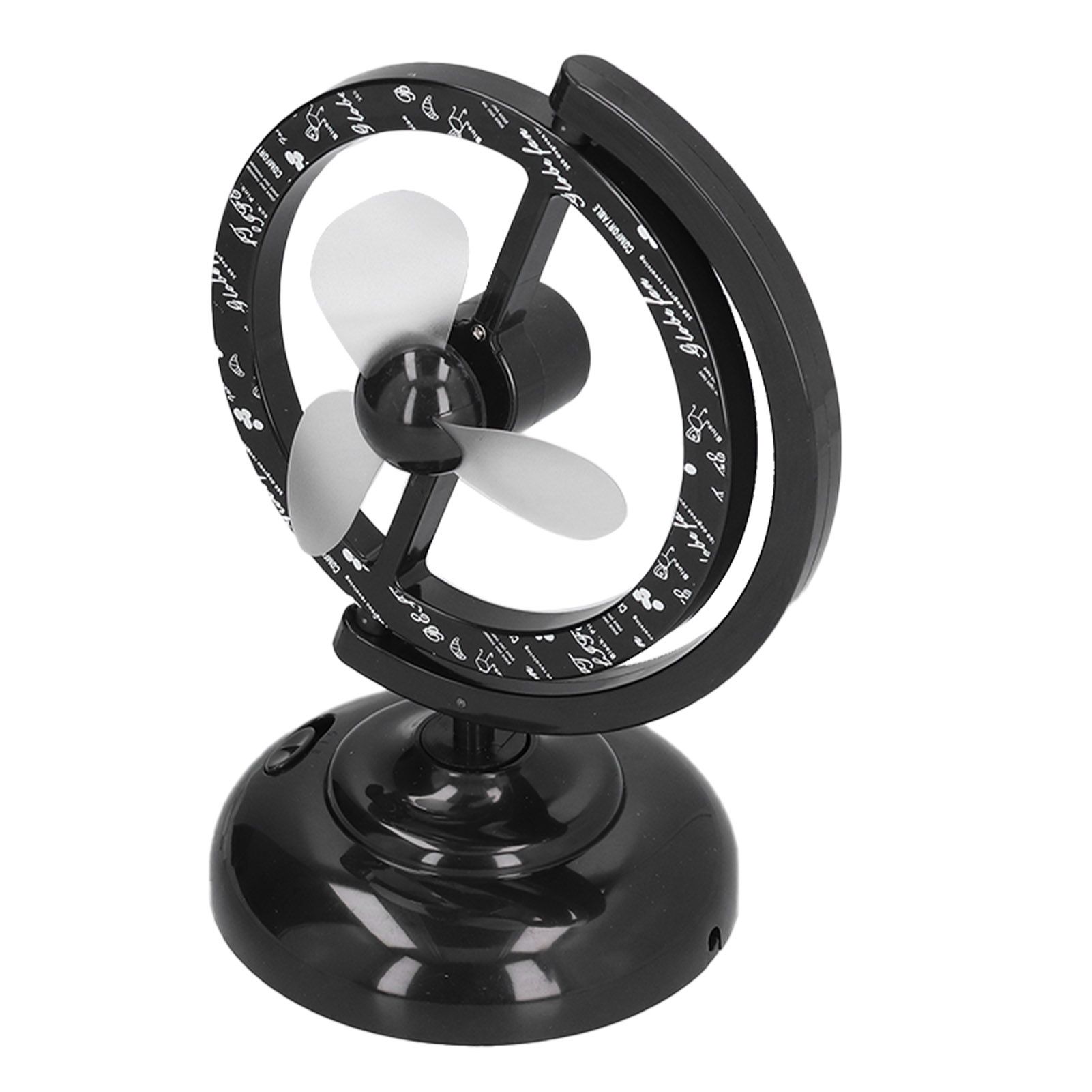 USB Fan Black Mini 90 Degree Free Rotation Strong Wind Cooling Equipment for Home Desk Office Table - Image 3