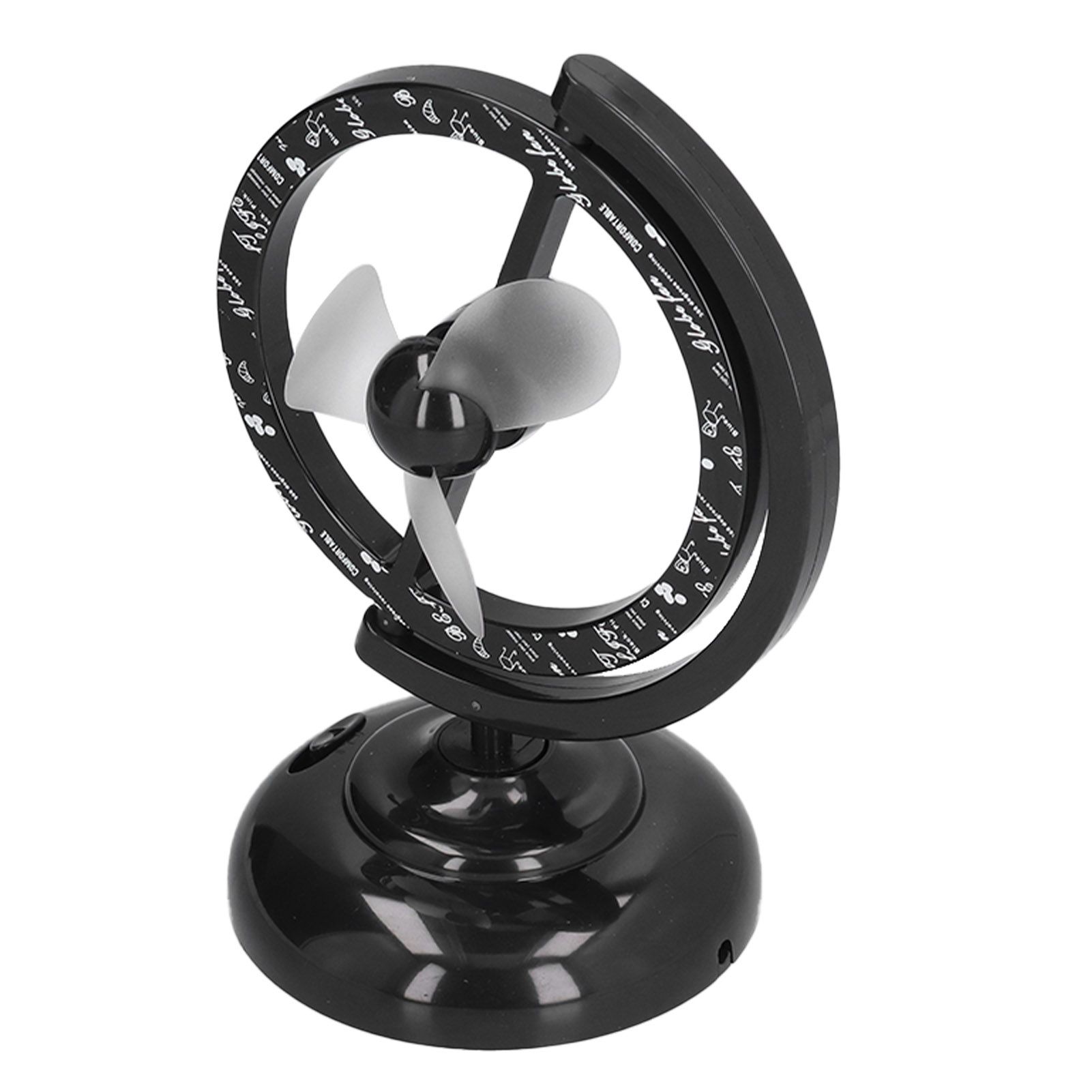 USB Fan Black Mini 90 Degree Free Rotation Strong Wind Cooling Equipment for Home Desk Office Table - Image 4