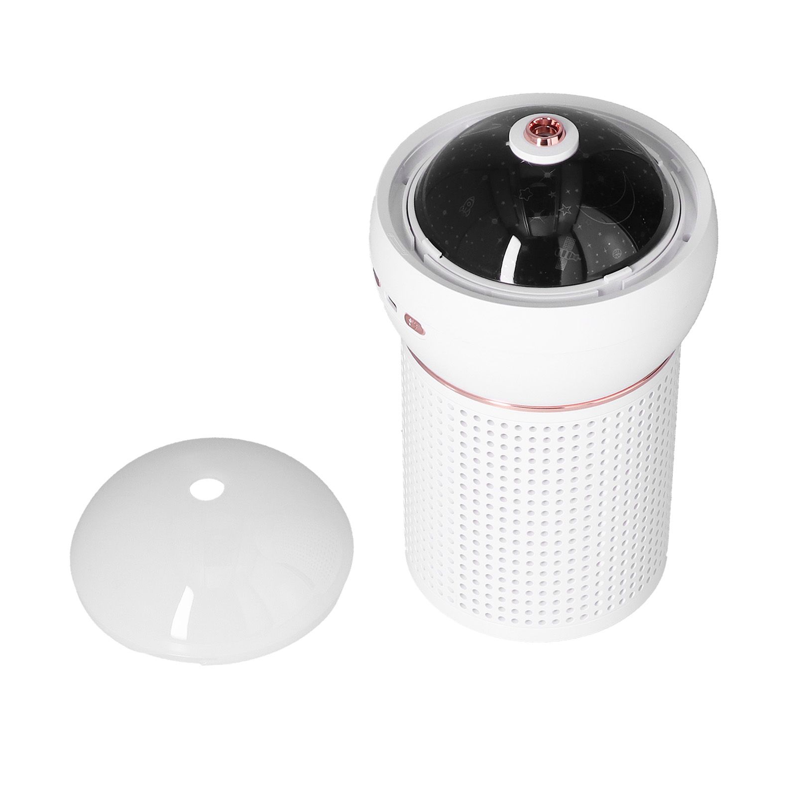 630ml Large Capacity Humidifier Single Spray 360° Projection Humidifier for Home Car USB ChargingWhite - Image 2