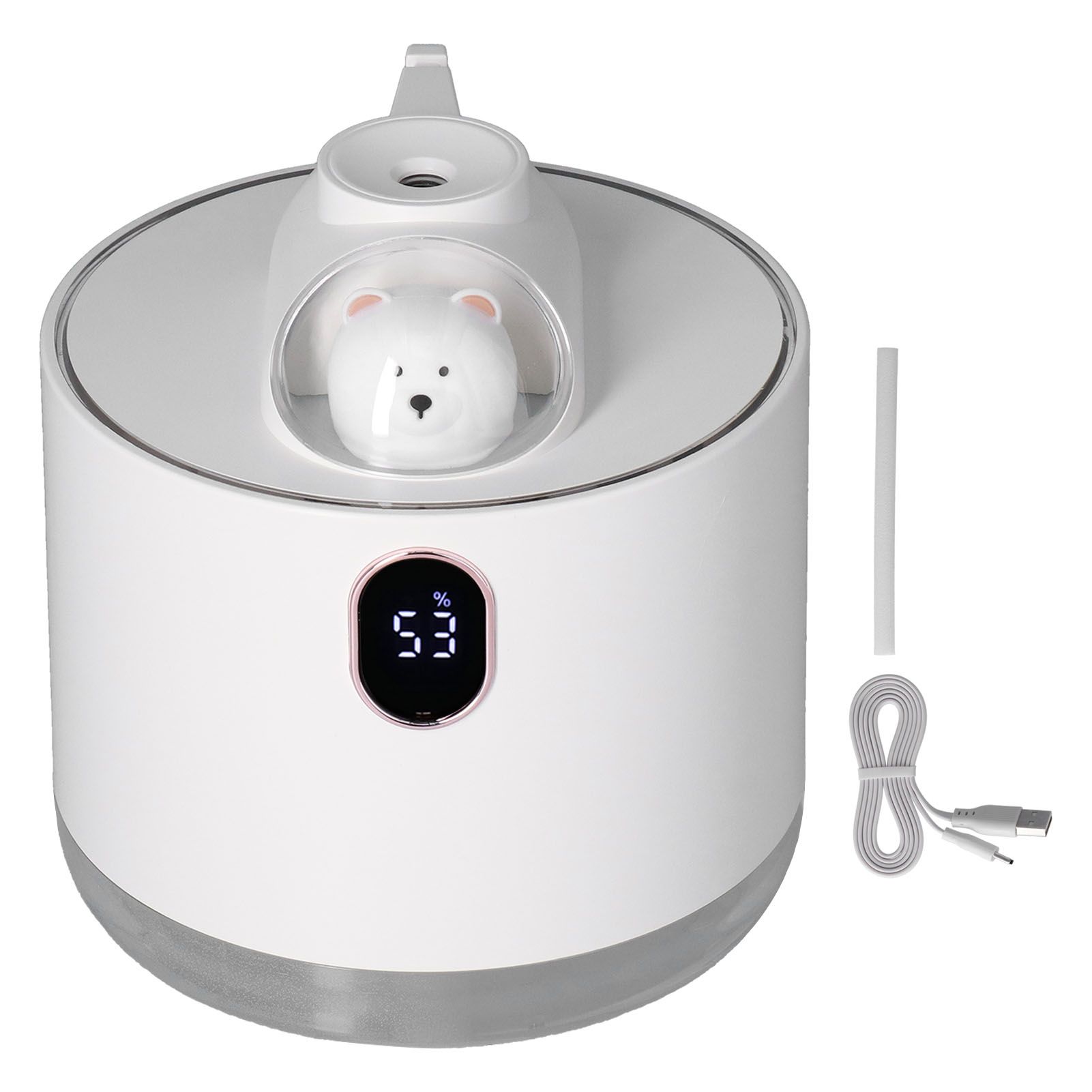 500ml Large Capacity Humidifier Spacecraft Night Light USB Charging Car Humidifier for HomeWhite - Image 1