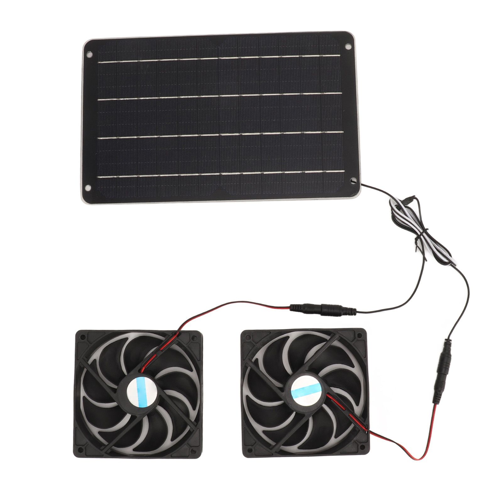 20W Solar Panel Fan Kit Heat Dissipation Ventilation Solar Powered Dual Fan with Switch for Chicken House Greenhouse Dog House - Image 2