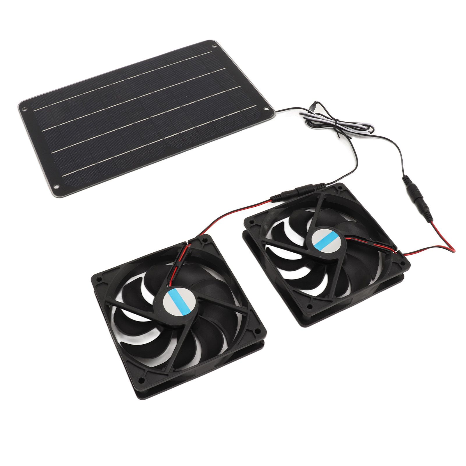 20W Solar Panel Fan Kit Heat Dissipation Ventilation Solar Powered Dual Fan with Switch for Chicken House Greenhouse Dog House - Image 3
