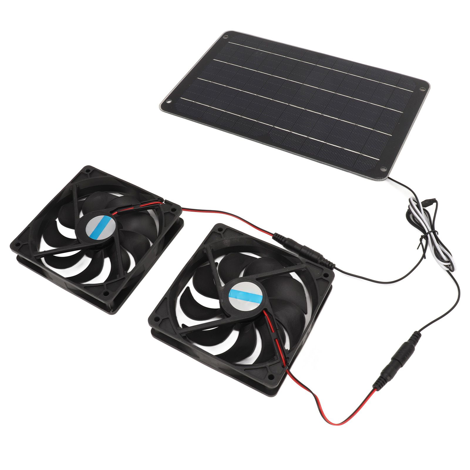 20W Solar Panel Fan Kit Heat Dissipation Ventilation Solar Powered Dual Fan with Switch for Chicken House Greenhouse Dog House - Image 4