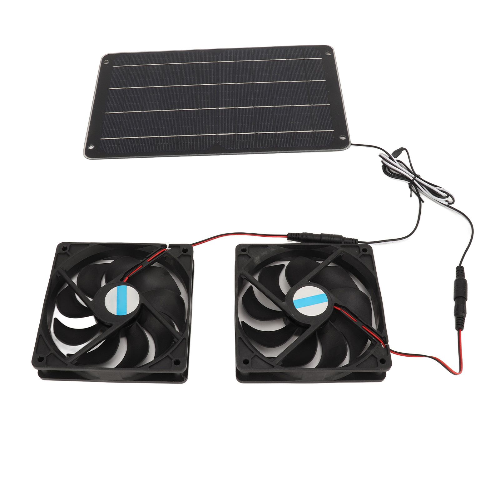 20W Solar Panel Fan Kit Heat Dissipation Ventilation Solar Powered Dual Fan with Switch for Chicken House Greenhouse Dog House - Image 5