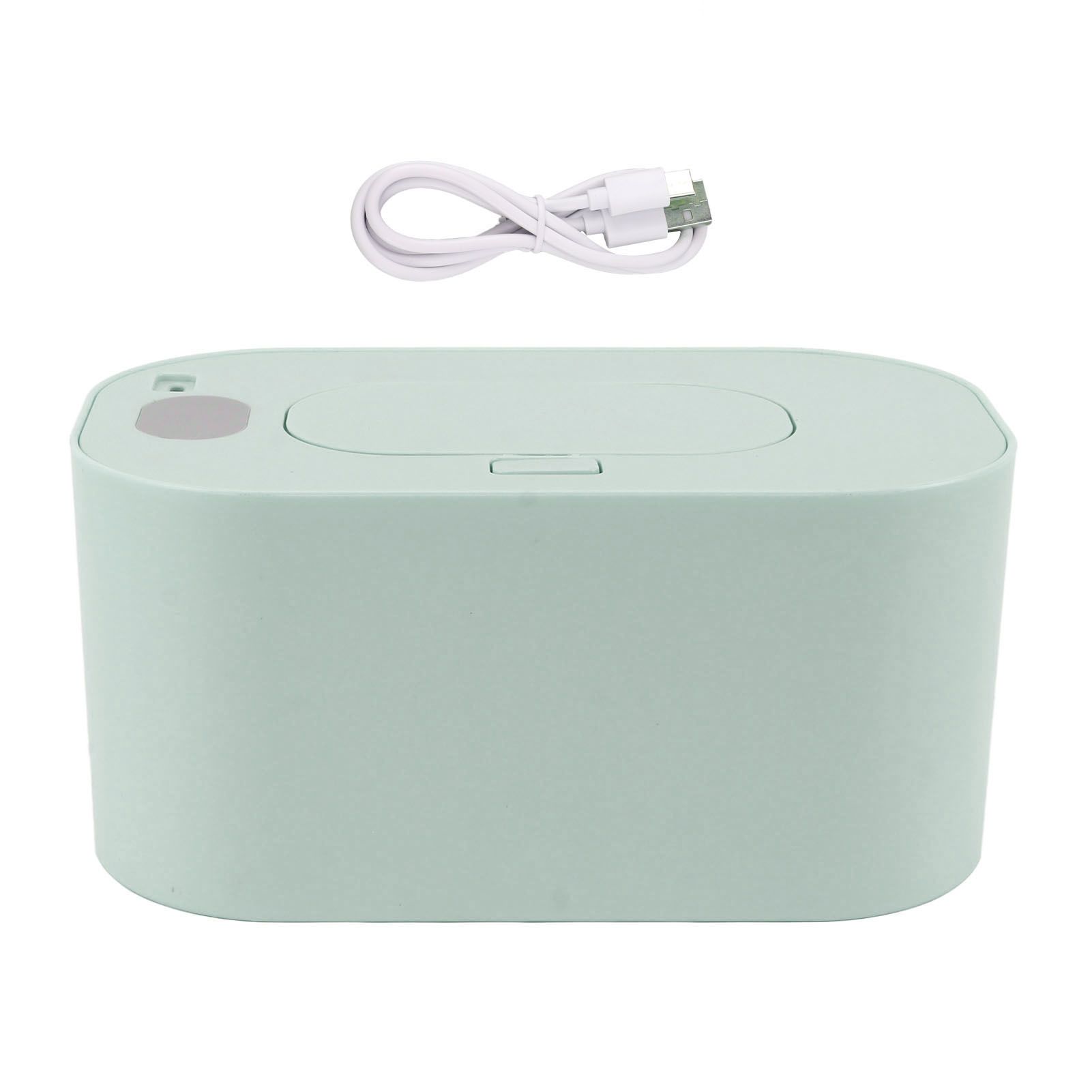 Wipe Warmer Wet Wipe Dispenser USB Powered Constant Temperature Large Capacity with Display Wipe Heater for Infants Green - Image 1