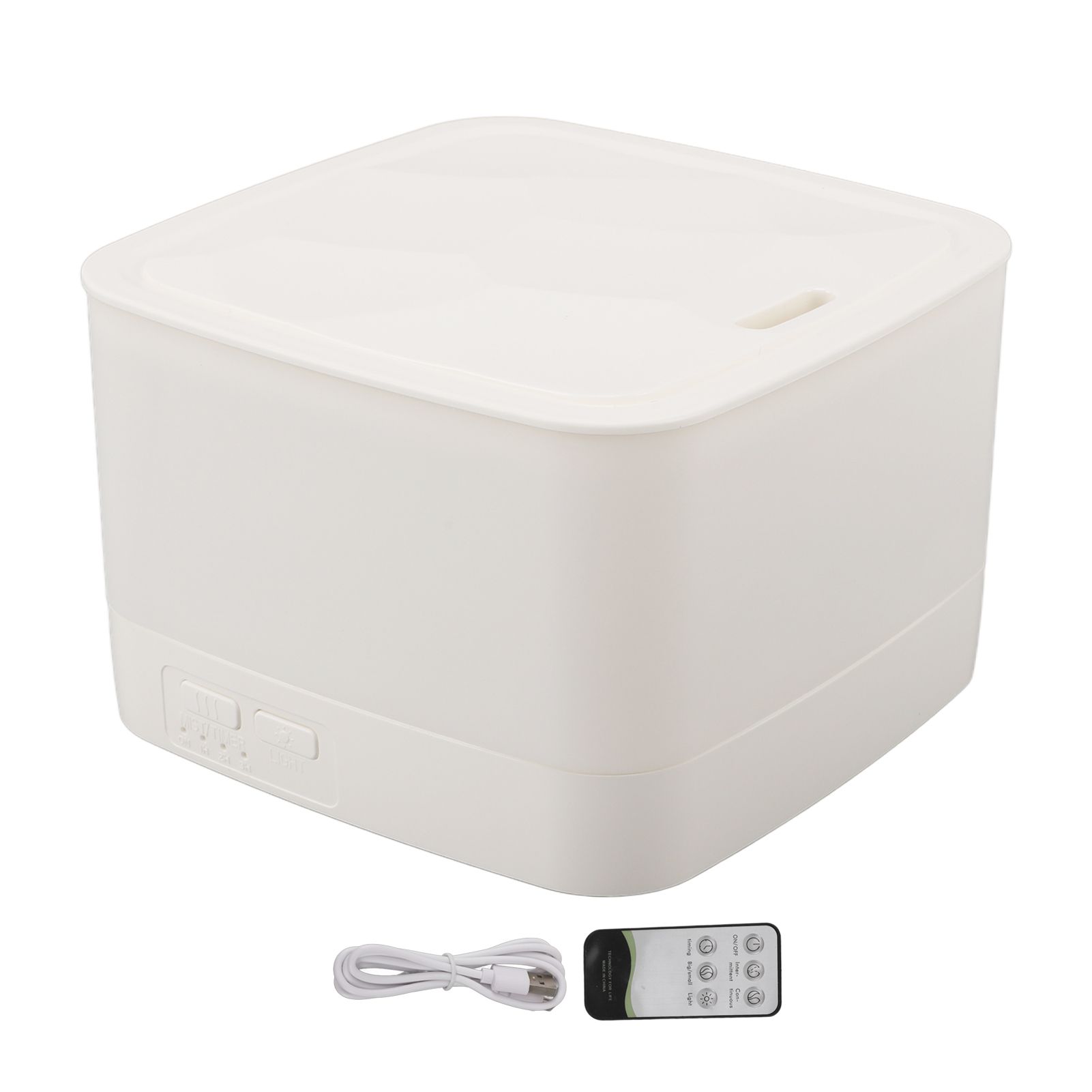 Aroma Diffuser Humidifier with Remote Control USB 5V 800mL RGB 7 Color Light Colorful Humidifier for Bedroom White - Image 1