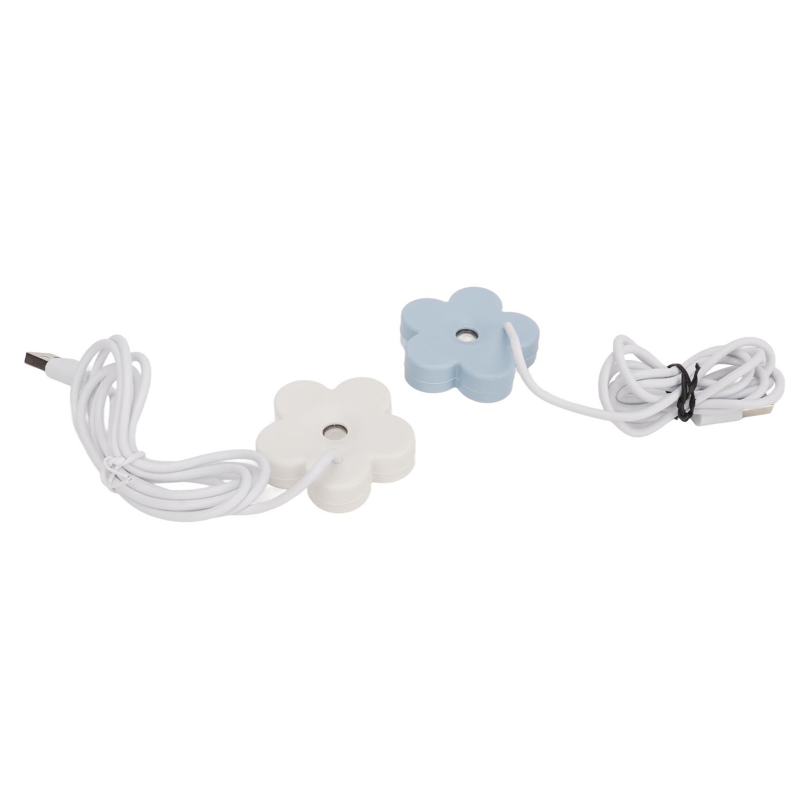 Small Flower USB Humidifier Creative Cute Atomization Mist Maker Portable Waterproof Air Humidifier White Blue - Image 2