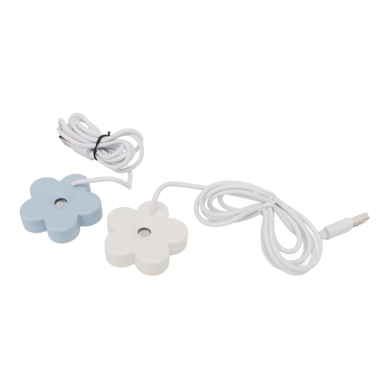 Small Flower USB Humidifier Creative Cute Atomization Mist Maker Portable Waterproof Air Humidifier White Blue - Image 6
