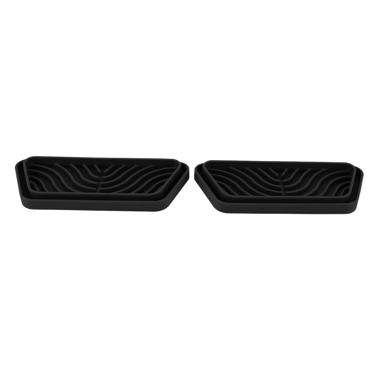 2Pcs Refrigerator Water Drip Tray Catcher Trapezoidal Silicone Refrigerator Drip Tray Catcher for GE for Samsung Black - Image 1