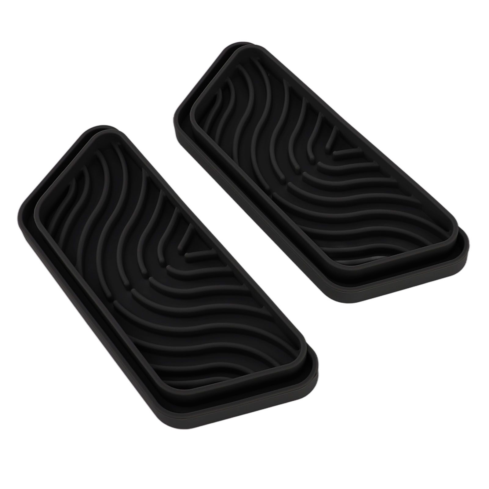 2Pcs Refrigerator Water Drip Tray Catcher Trapezoidal Silicone Refrigerator Drip Tray Catcher for GE for Samsung Black - Image 3
