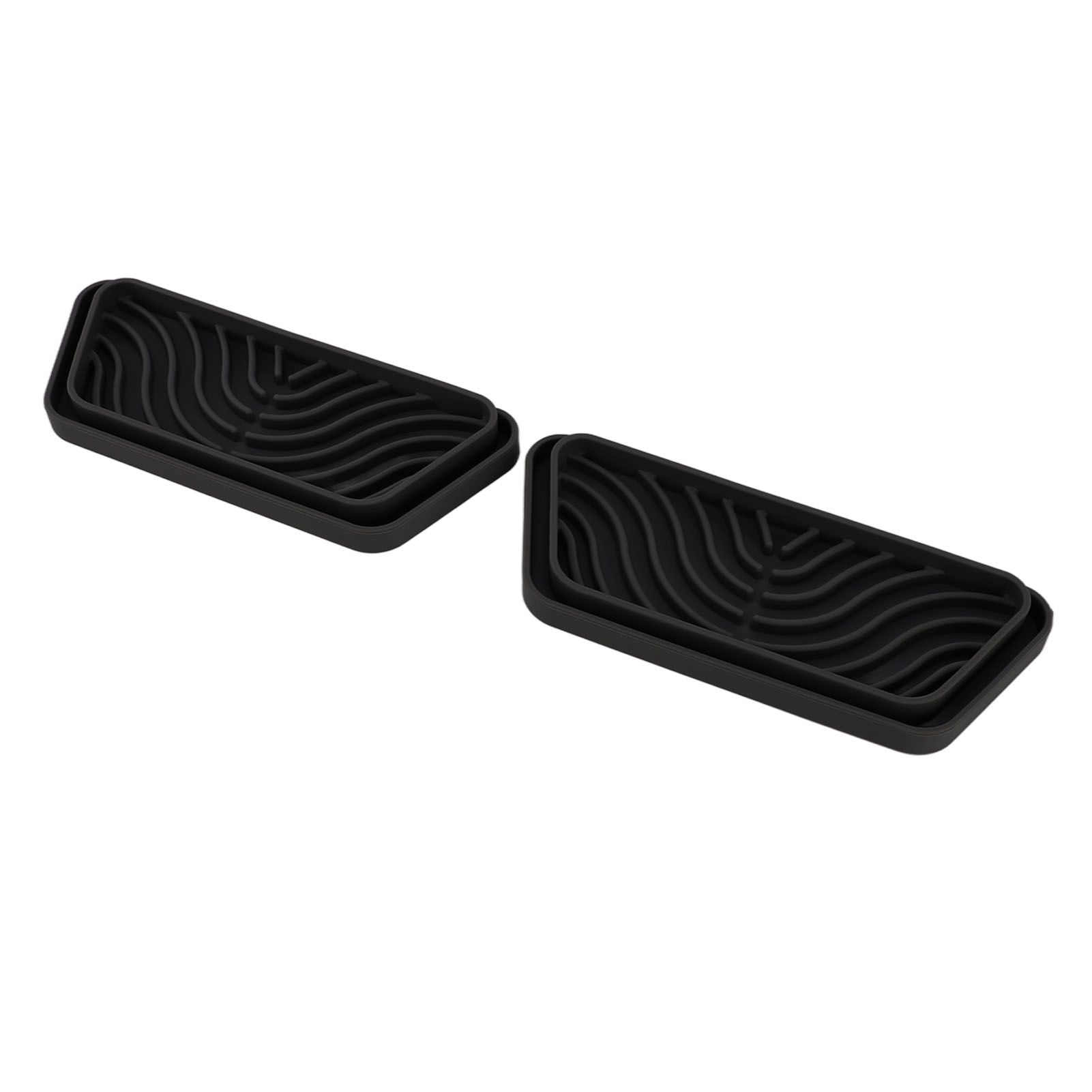 2Pcs Refrigerator Water Drip Tray Catcher Trapezoidal Silicone Refrigerator Drip Tray Catcher for GE for Samsung Black - Image 5
