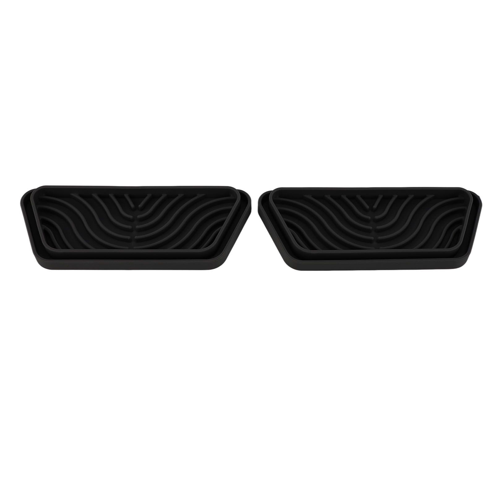 2Pcs Refrigerator Water Drip Tray Catcher Trapezoidal Silicone Refrigerator Drip Tray Catcher for GE for Samsung Black - Image 6