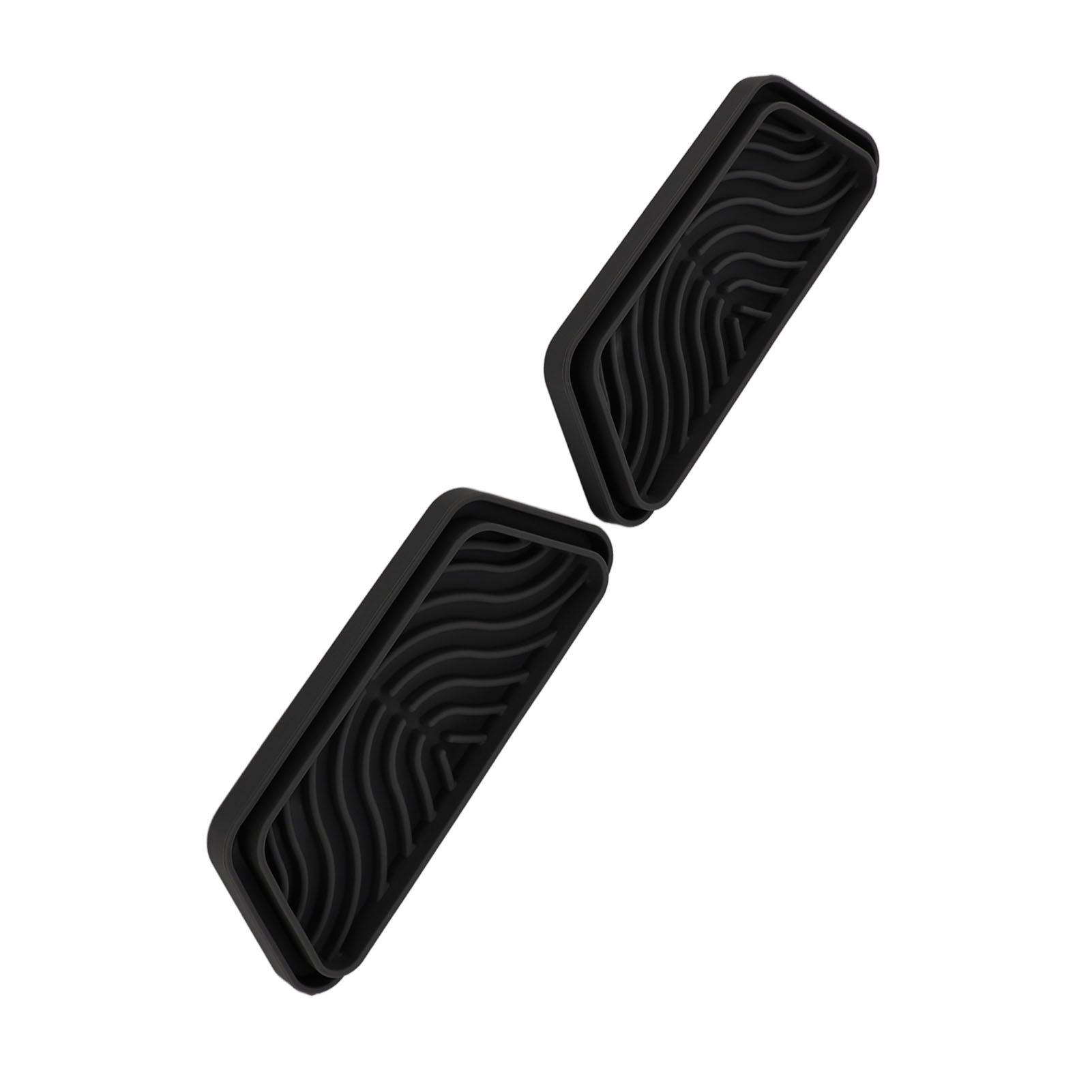 2Pcs Refrigerator Water Drip Tray Catcher Trapezoidal Silicone Refrigerator Drip Tray Catcher for GE for Samsung Black - Image 8
