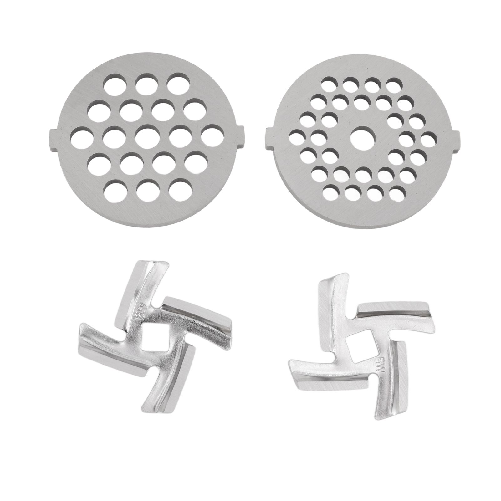 Stainless Steel Meat Grinder Plate Discs Grinding Blades for Food Grinder Attachment 2 Sharp Blades 2 Cutting Plates - Image 1
