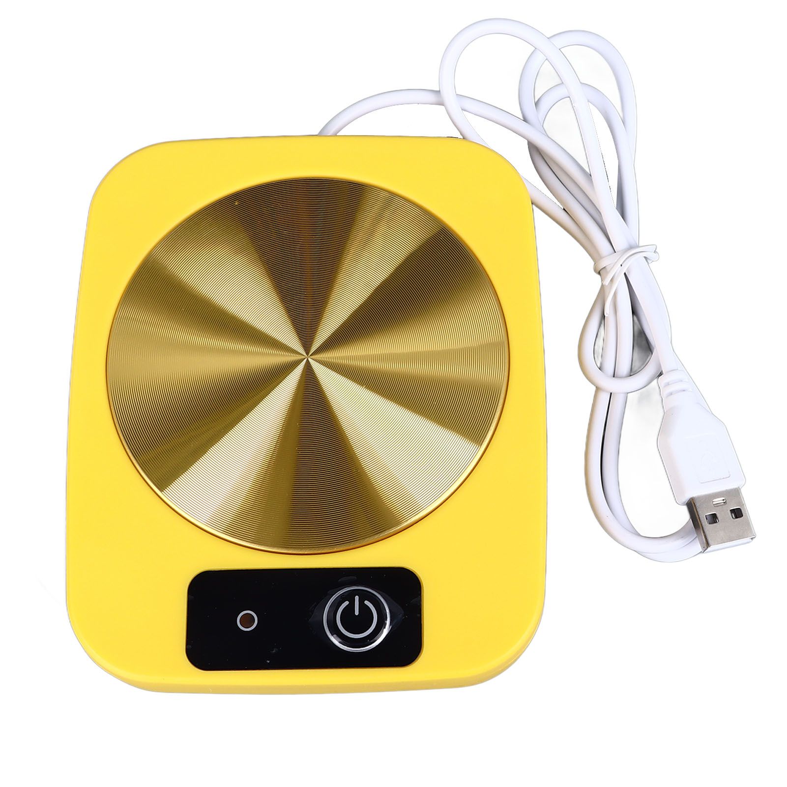 Coffee Warmer Smart Constant Temperature USB Powered Portable Mug Warmer for Office Travel Home Yellow - Image 1