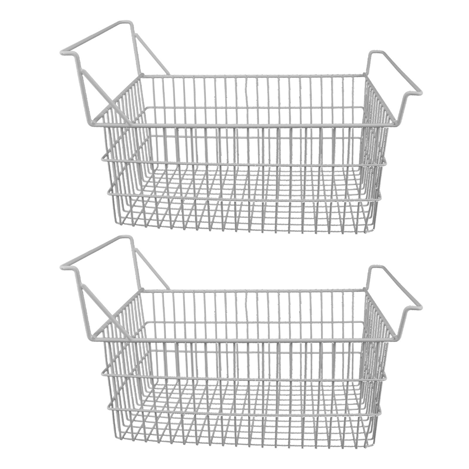 2pcs Freezer Baskets for Chest Freezer Household Wire Storage Basket Bins Organizer with High Low Handles for Kitchen Pantry Cabinet 50x24cm / 19.7x9.4in - Image 7