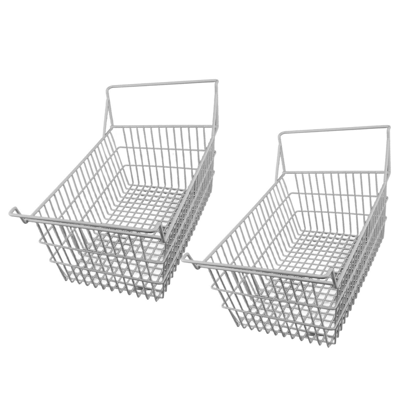 2pcs Freezer Baskets for Chest Freezer Household Wire Storage Basket Bins Organizer with High Low Handles for Kitchen Pantry Cabinet 50x24cm / 19.7x9.4in - Image 8
